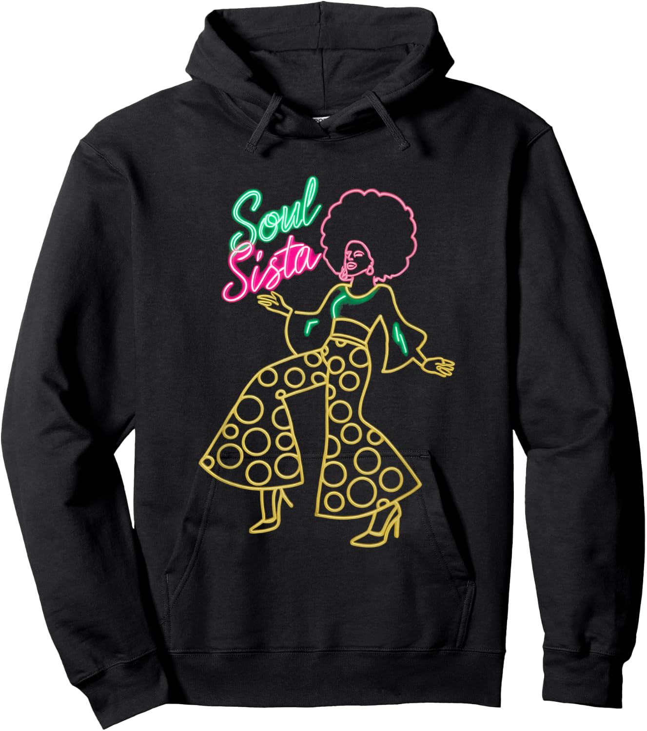Soul Sista Afro 70s Soul Music Retro Disco Black Funk Lovers Hoodie - Hoodie | Black