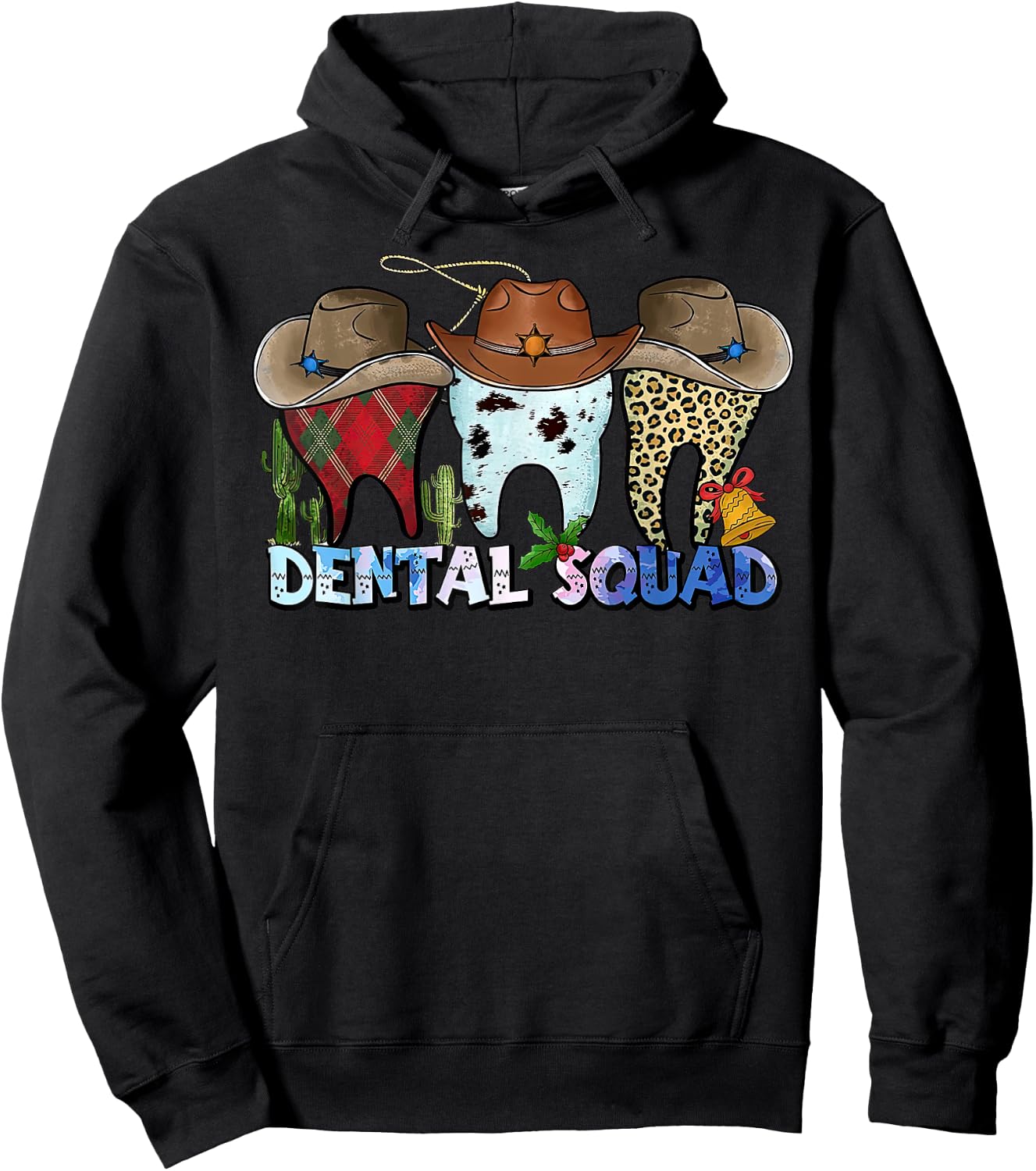 Cowboy Tooth Dental Squad Dental Hygienist Dentist Hygienist Hoodie - Hoodie | Black