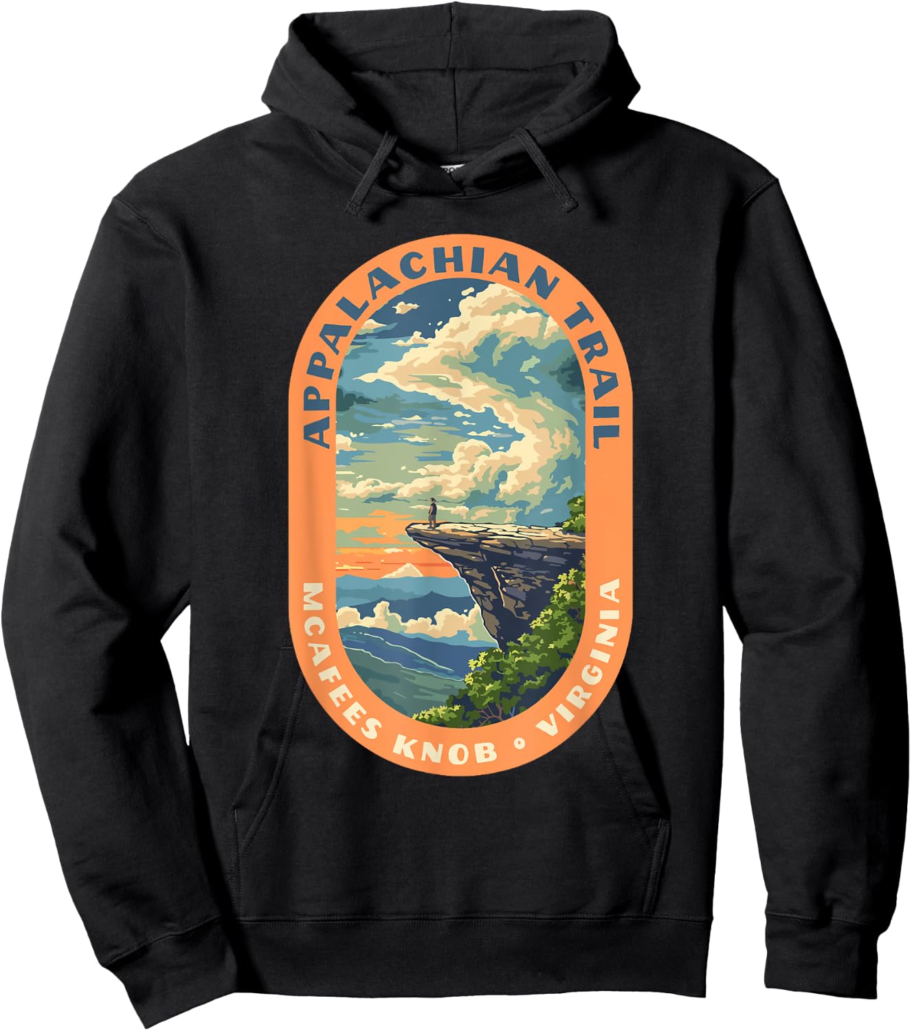 McAfee Knob Virginia Appalachian Trail Roanoke Hiking Hoodie - Hoodie | Black