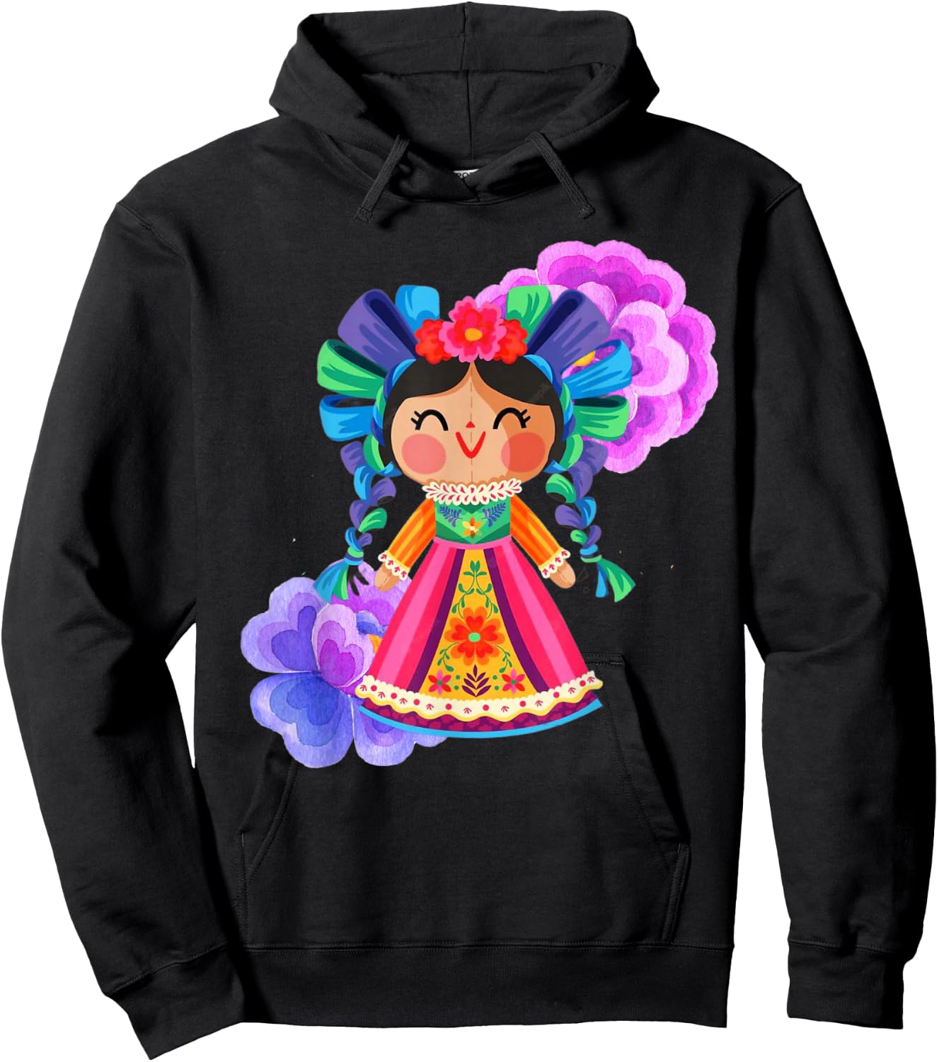 Muñeca Lele Mexican Doll Hoodie - Hoodie | Black
