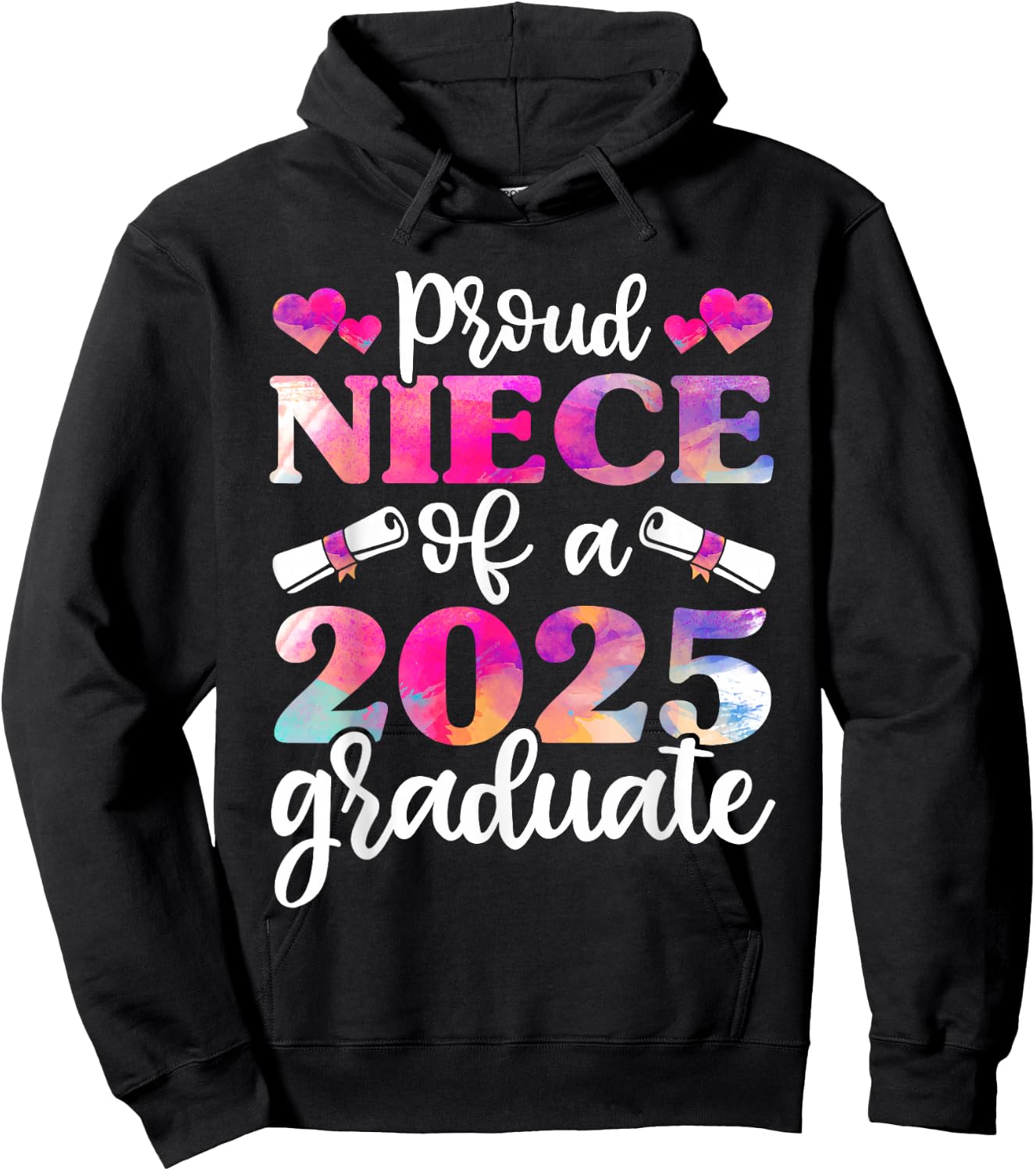 Proud Niece of a 2025 Graduate Shirt, Graduation Class of Hoodie - Hoodie | Black