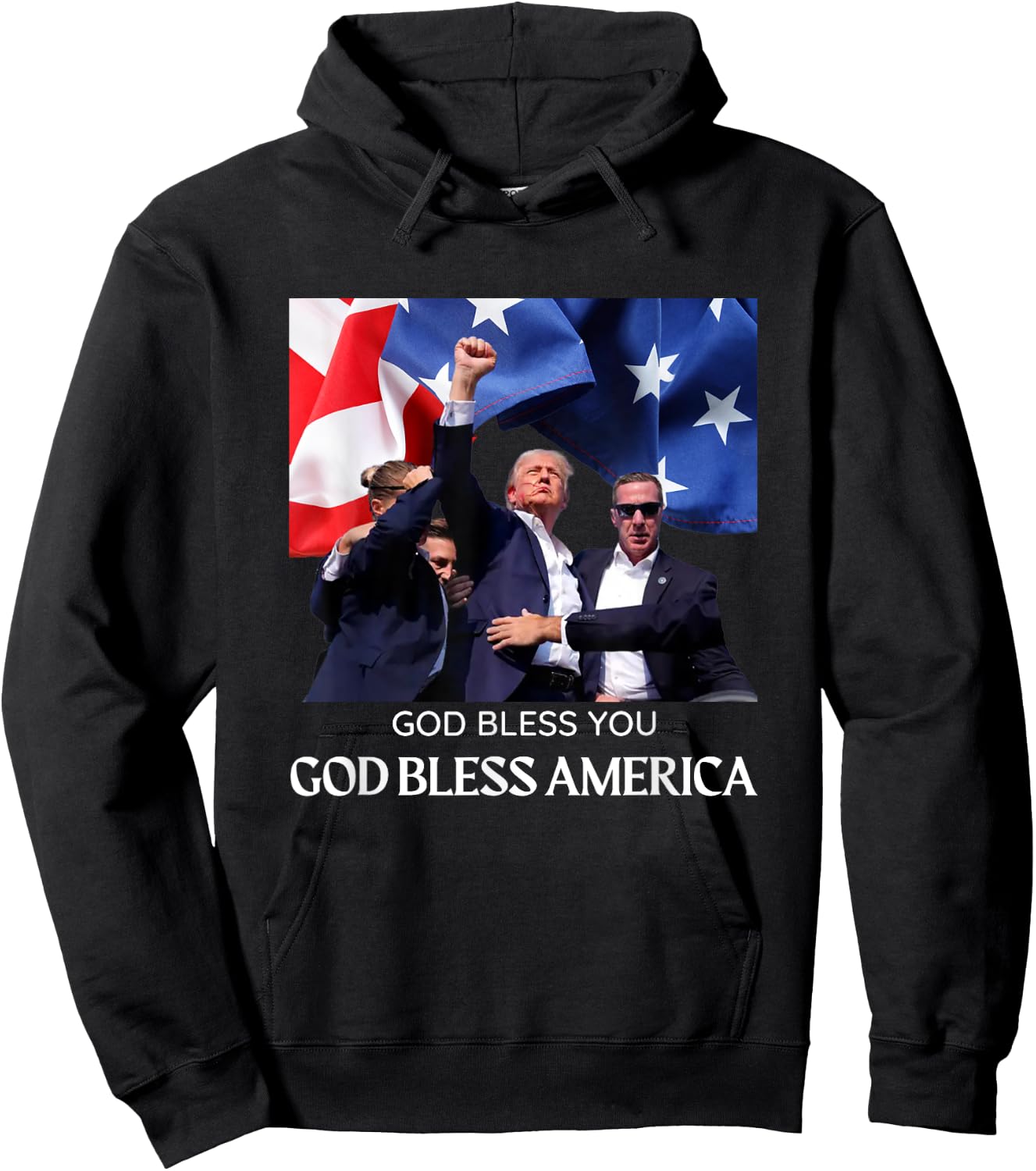 Donald Trump 2024 God Bless You - God Bless America Hoodie - Hoodie | Black
