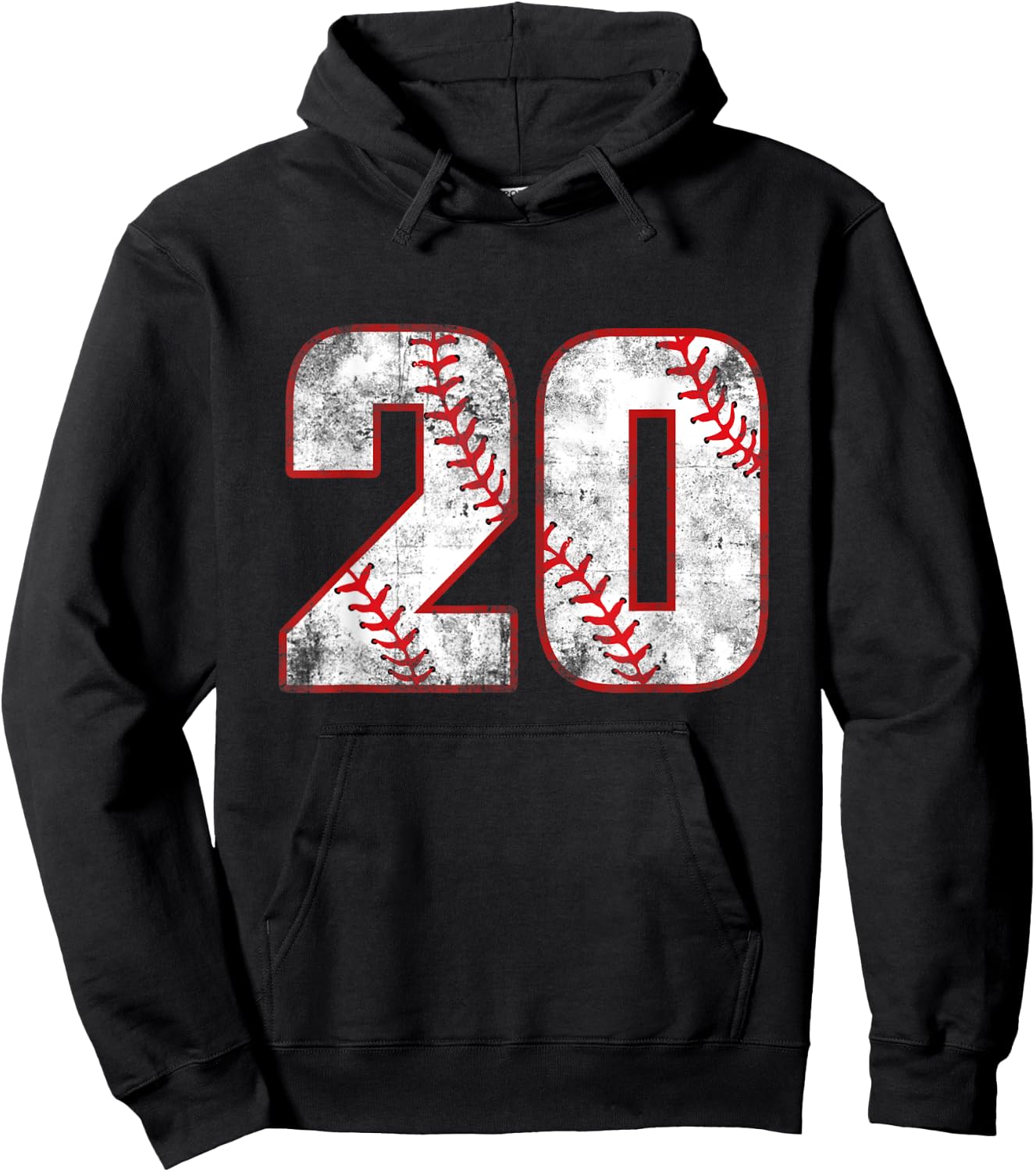 20 Year Old Baseball Player Sports 20 Jersey 20th Birthday Hoodie - Hoodie | Black