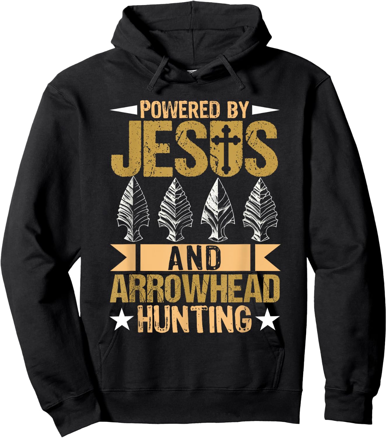 Funny Arrowhead Hunting Shirt Jesus Arrowhead Collector Hoodie - Hoodie | Black