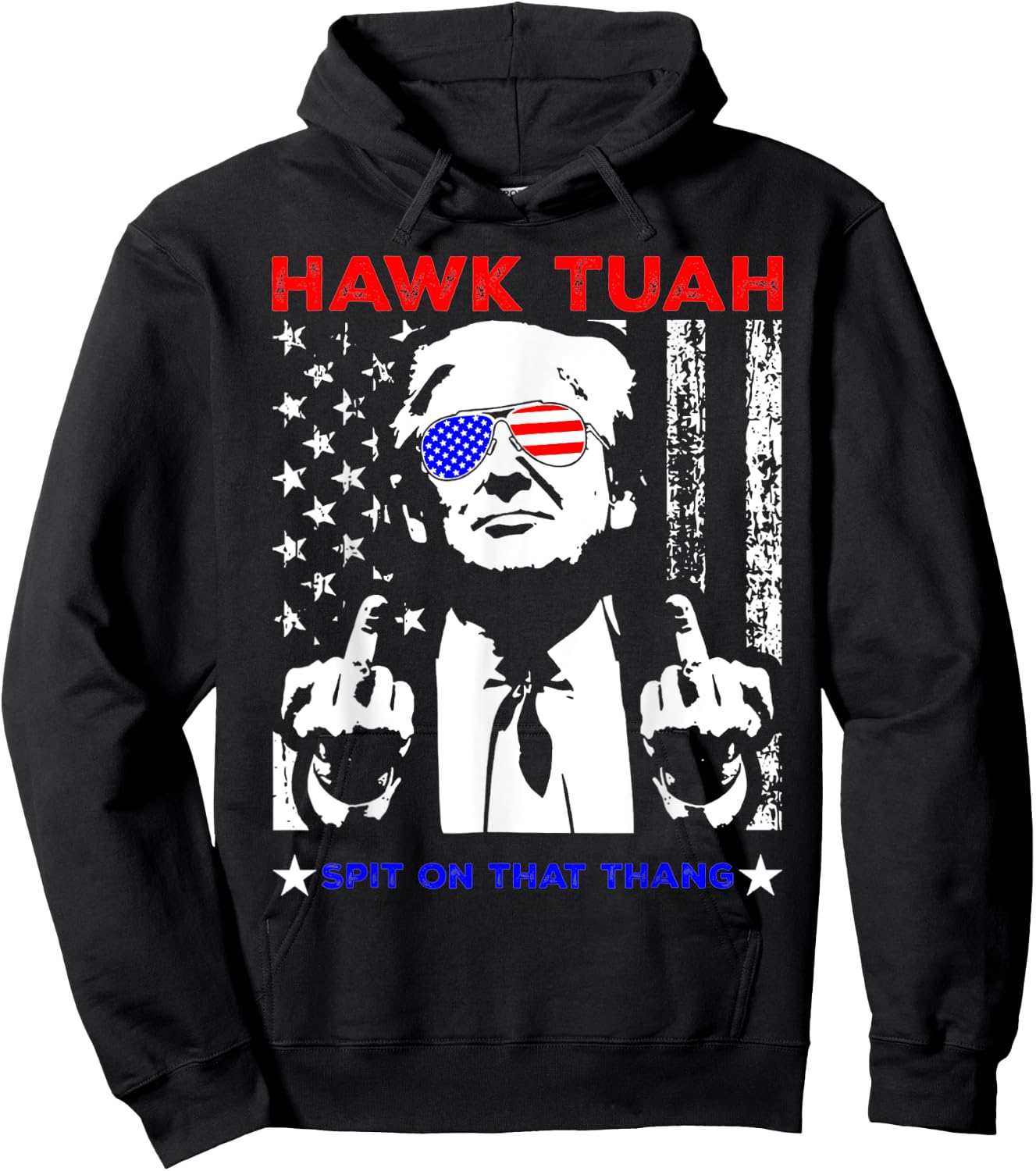 Funny Design Hawk Tush Spit On That Thing Women Hoodie - Hoodie | Black
