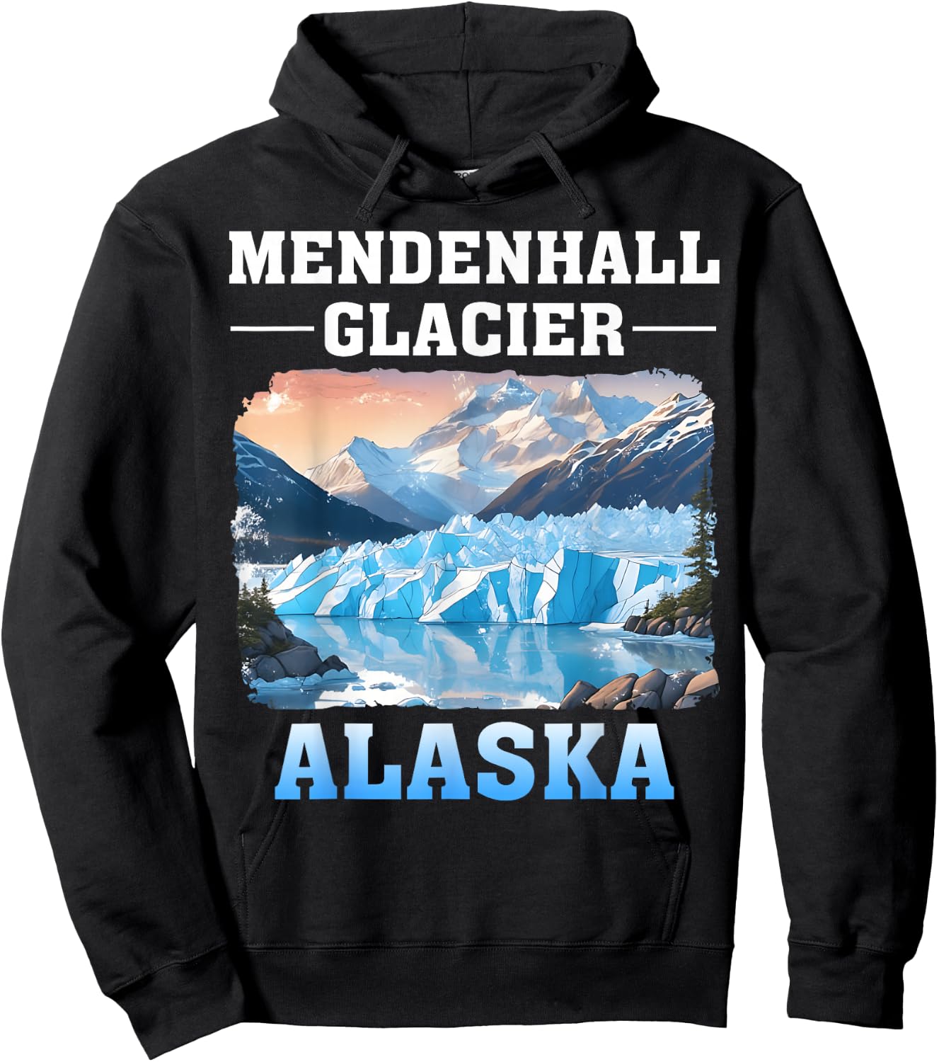 Mendenhall Glacier Alaska Outdoor Hiking Camping Hoodie - Hoodie | Black