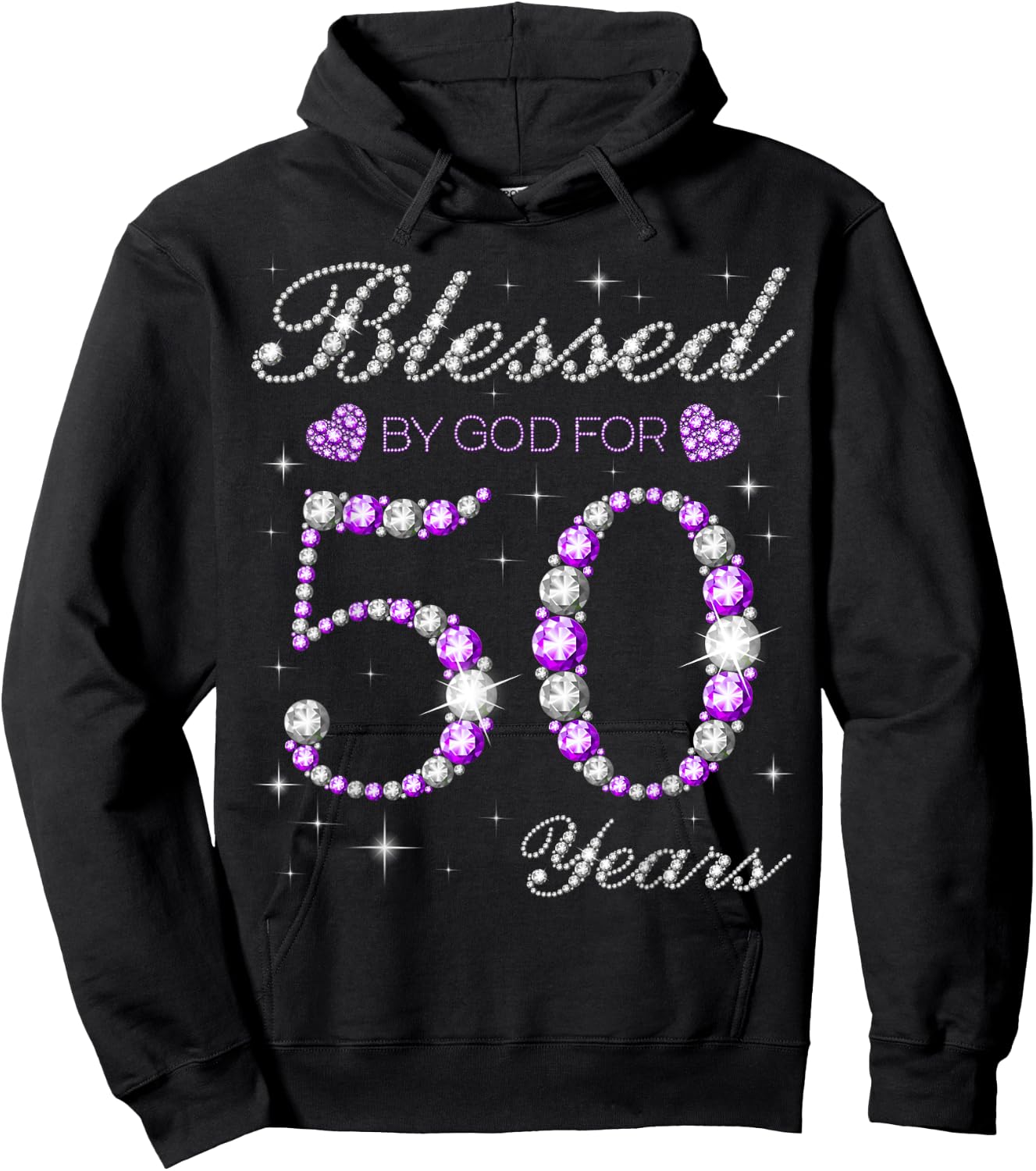 Blessed By God For 50 Years Old 50th Birthday Party B-day Hoodie - Hoodie | Black