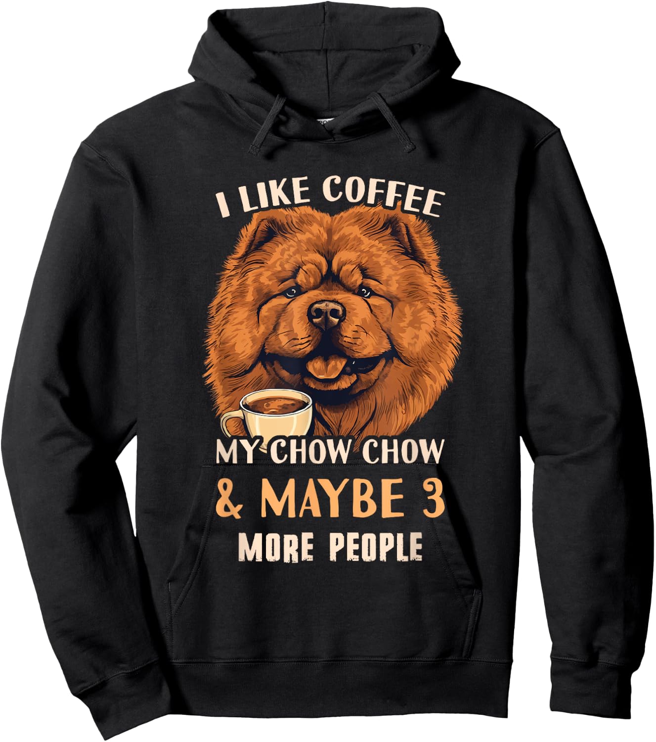 Chow Chow Coffee Outfit - Coffee Chow Chow Hoodie - Hoodie | Black