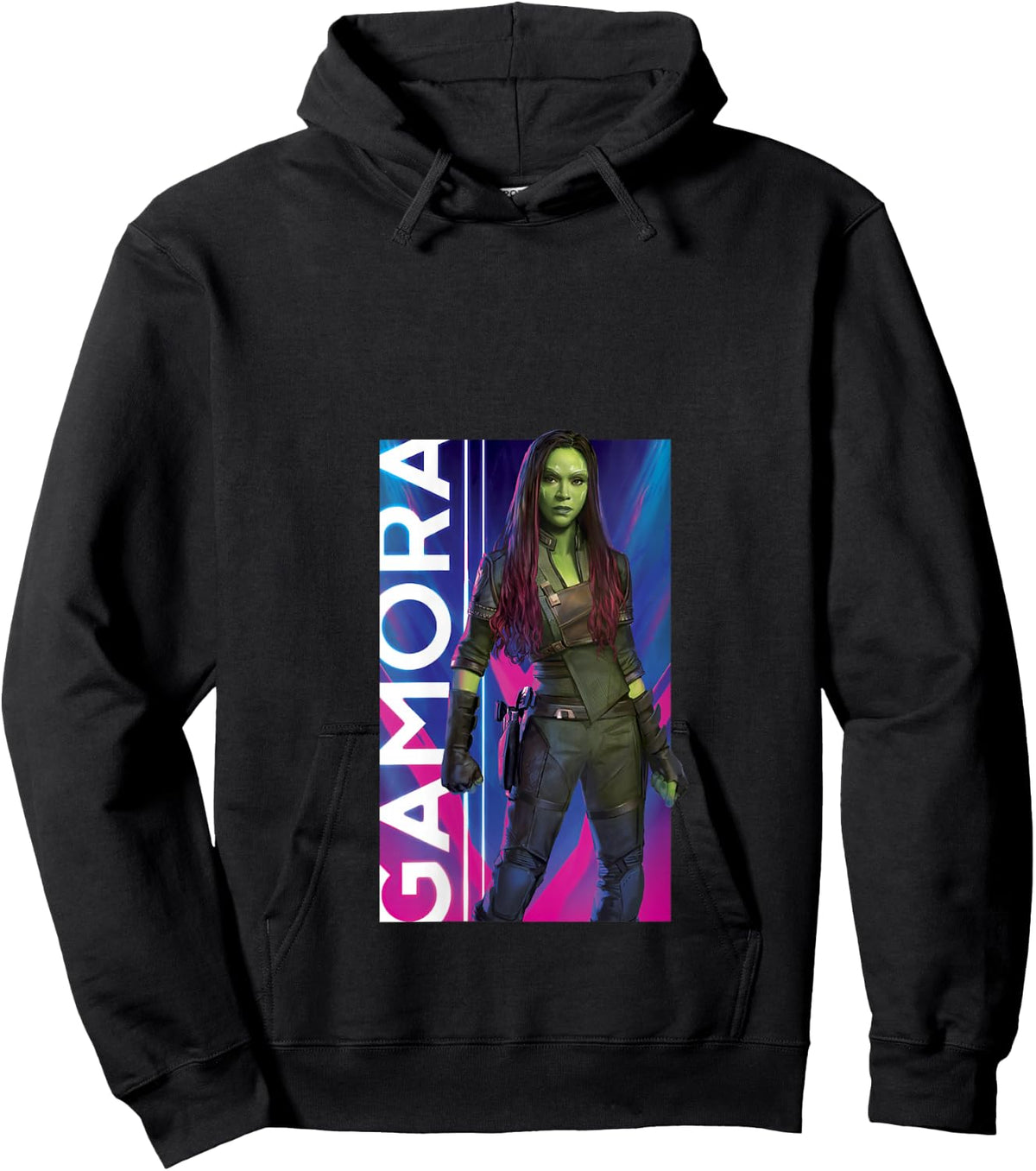 Marvel Guardians of The Galaxy Vol. 3 Vintage Gamora Panel V-Neck Hoodie - Hoodie | Black
