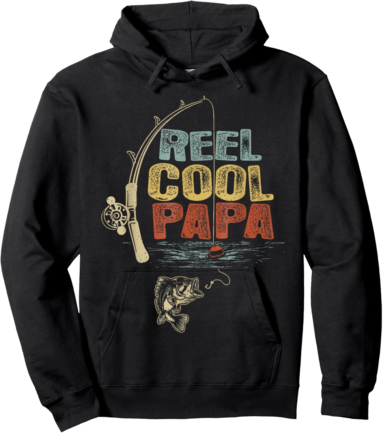 Funny Fisherman Vintage Reel Cool Papa Father Day Hoodie - Hoodie | Black
