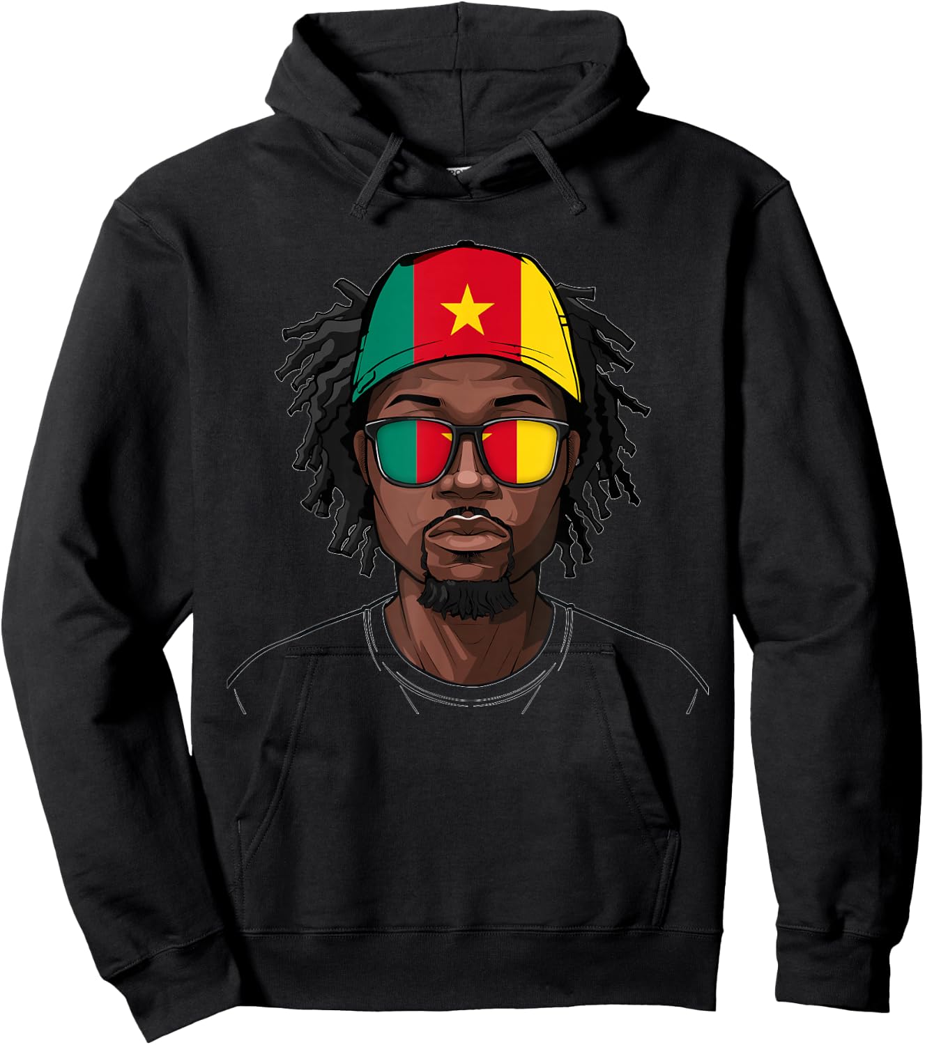 Cameroonian Flag Souvenirs Man Uniform Cap Boy Cameroon Hoodie - Hoodie | Black