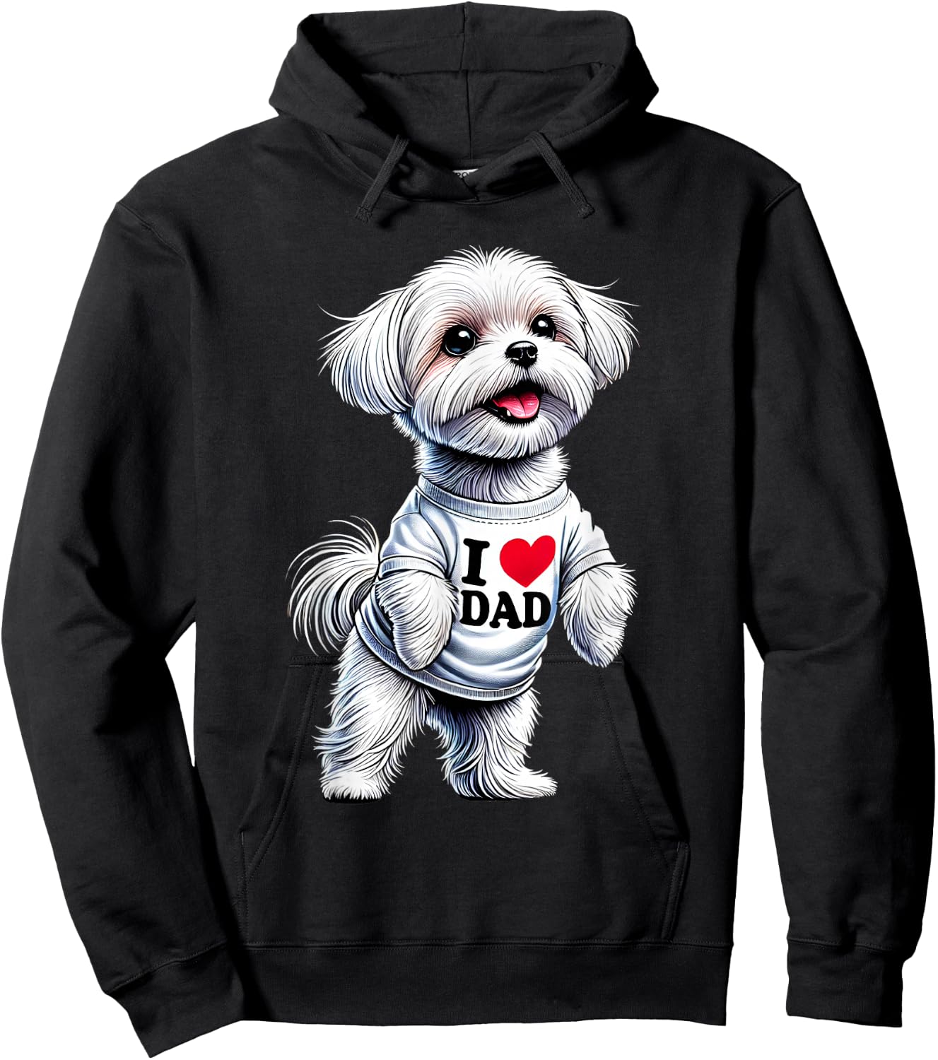 Maltese Dad I Love Dad Maltese Lover Hoodie - Hoodie | Black