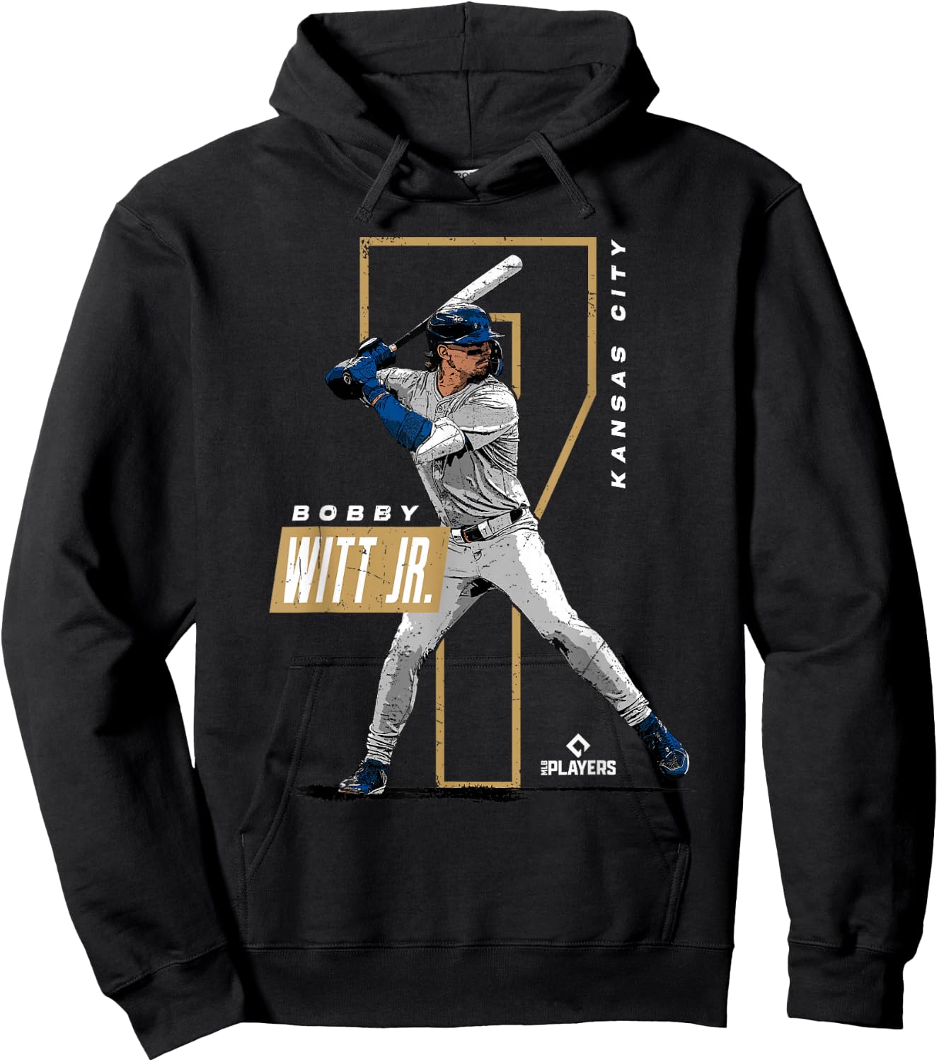 Bobby Witt Jr. | Kansas City Baseball Players | MLBWIT3002 Hoodie - Hoodie | Black