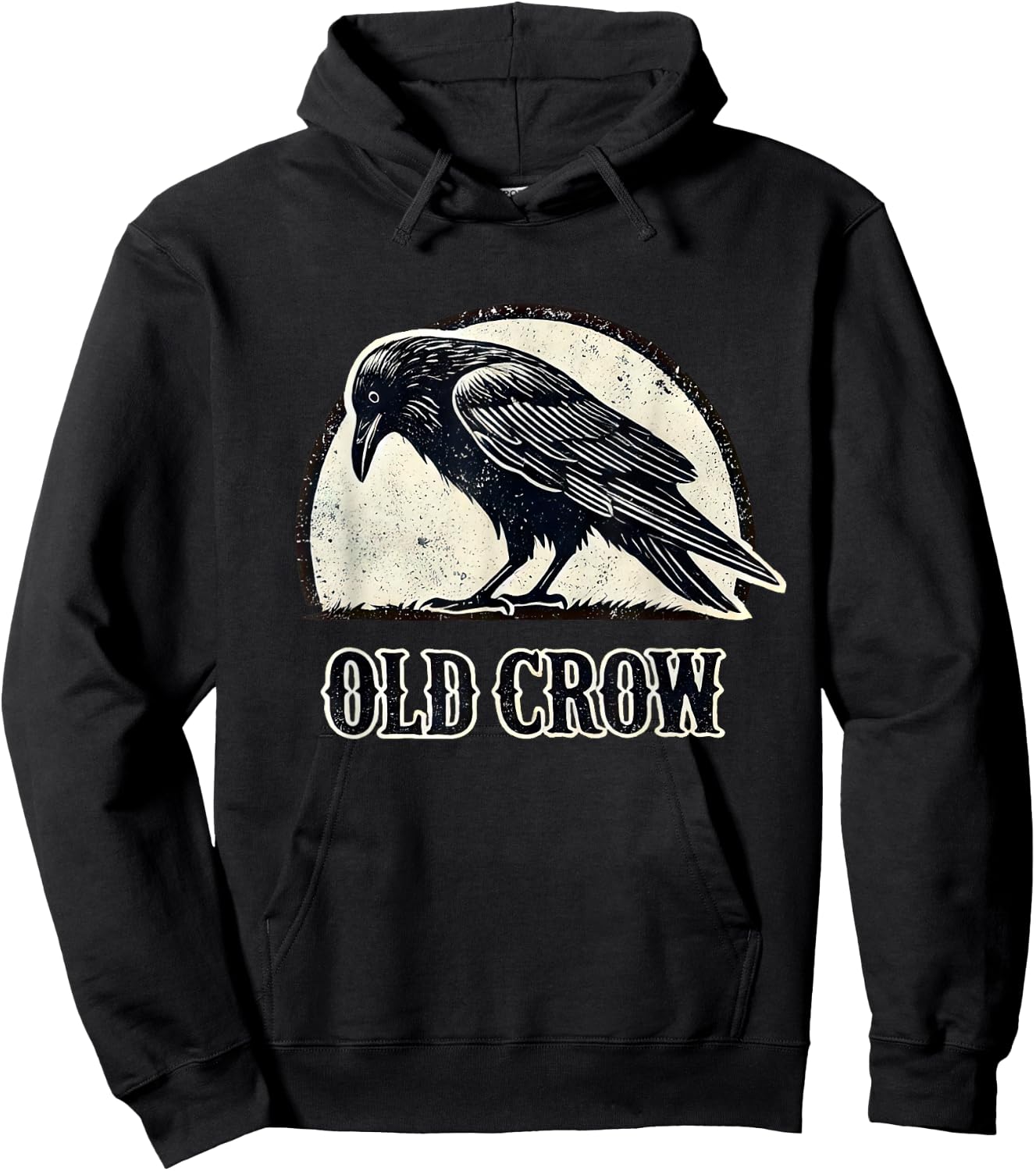 Old Crow Graphic Hoodie - Hoodie | Black