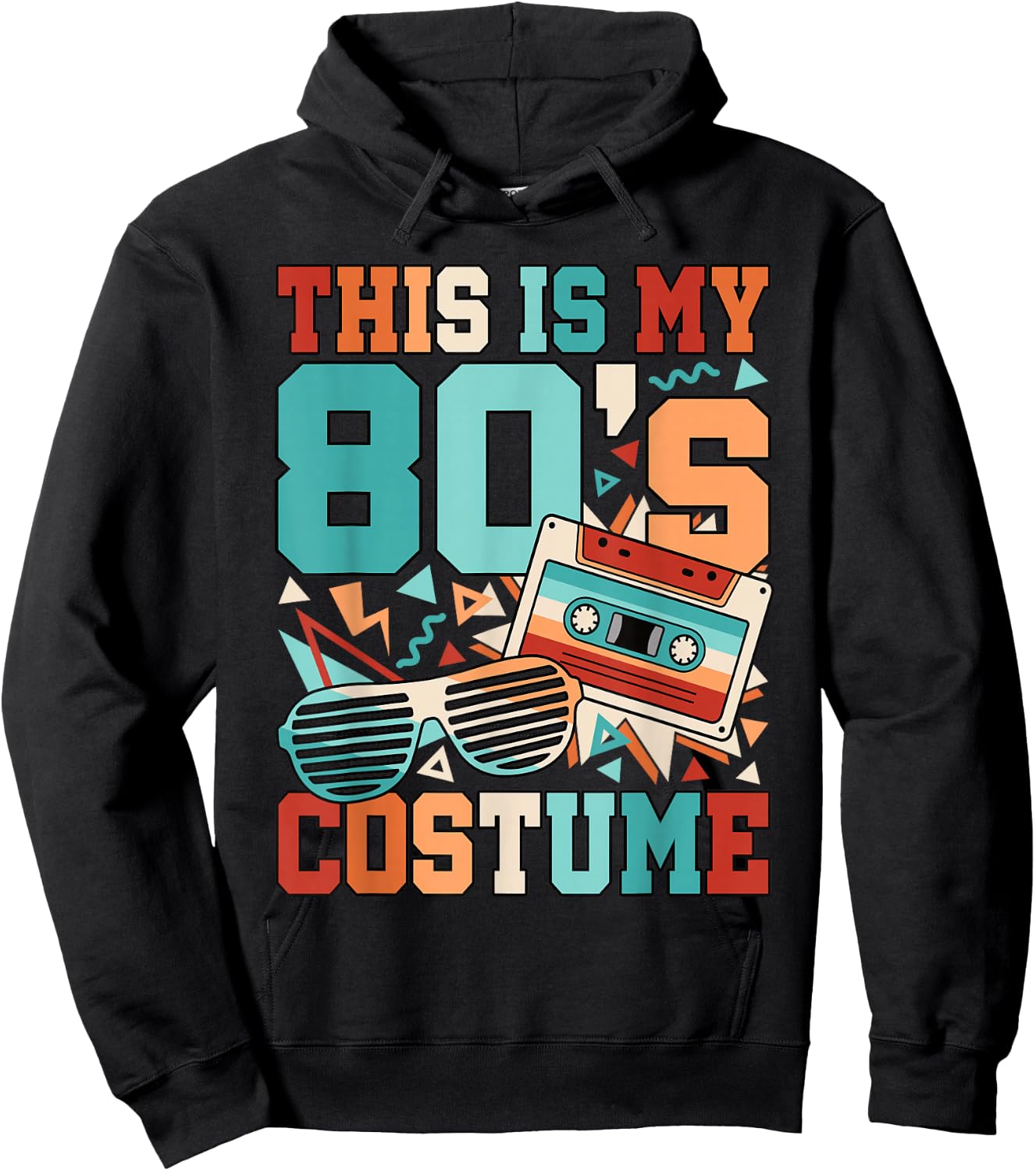 This Is My 80s Costume 1980s 80s Outfit Disco Party Retro Hoodie - Hoodie | Black