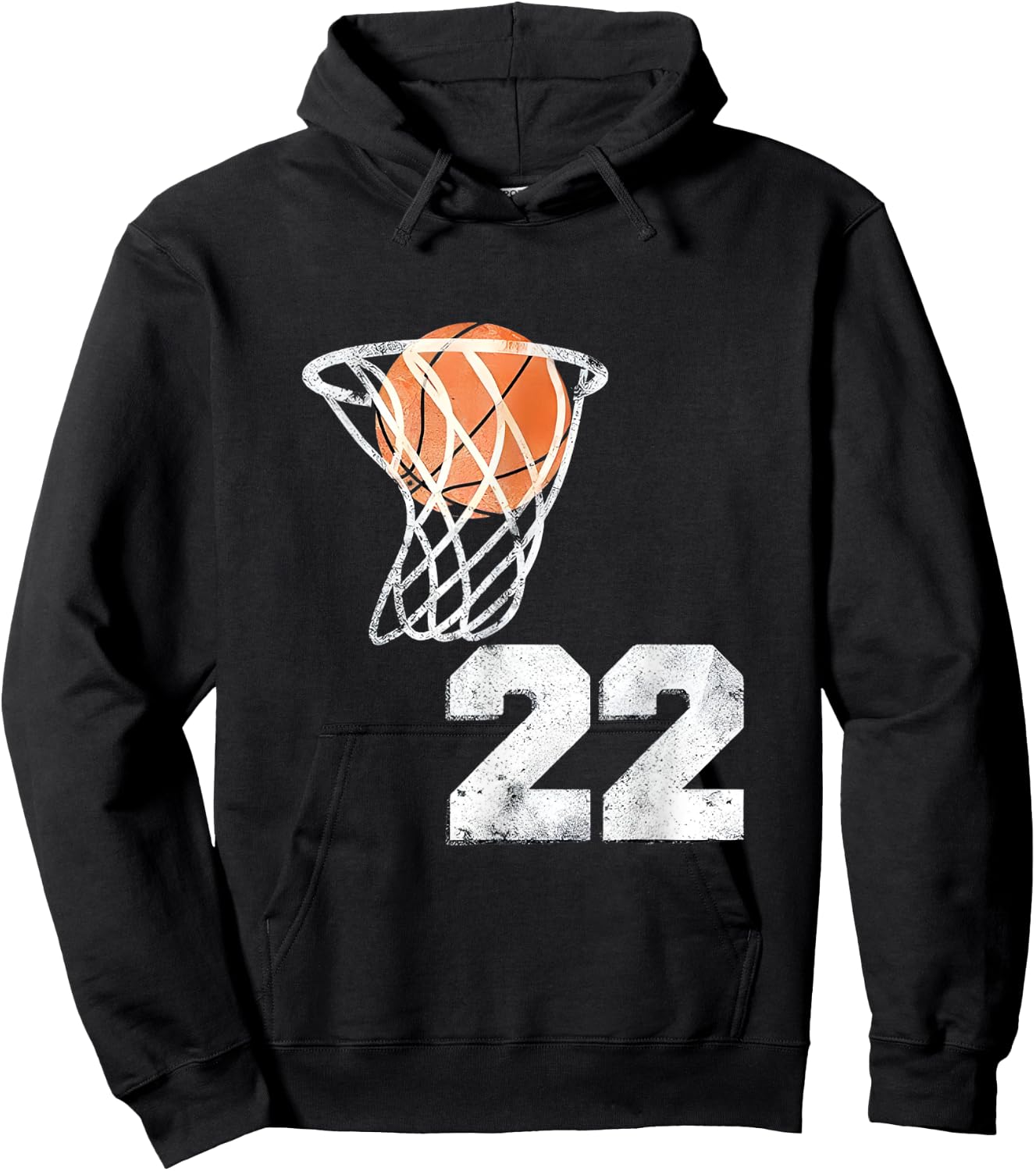 Vintage Basketball Jersey Number 22 Player Number Hoodie - Hoodie | Black