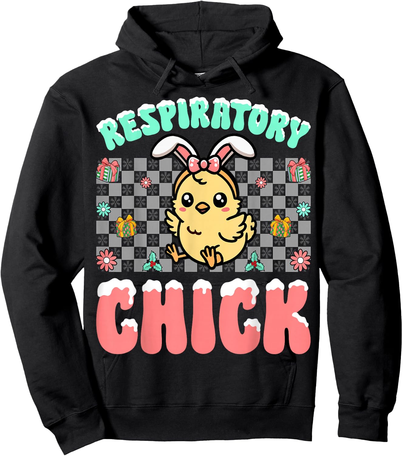Respiratory Chick Easter Respiratory Therapist Christmas Hoodie - Hoodie | Black