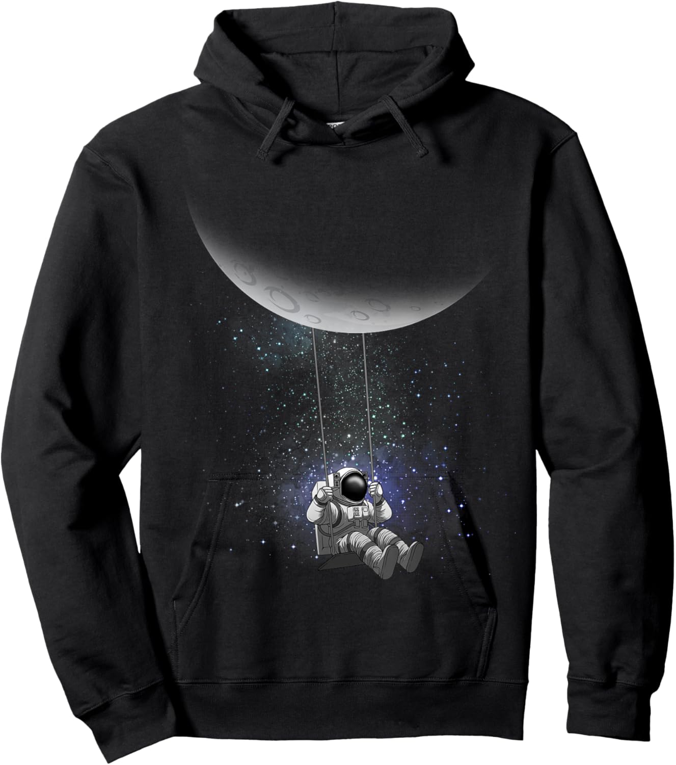 Space Themed Women Outer Space Moon Galaxy Astronaut Hoodie - Hoodie | Black