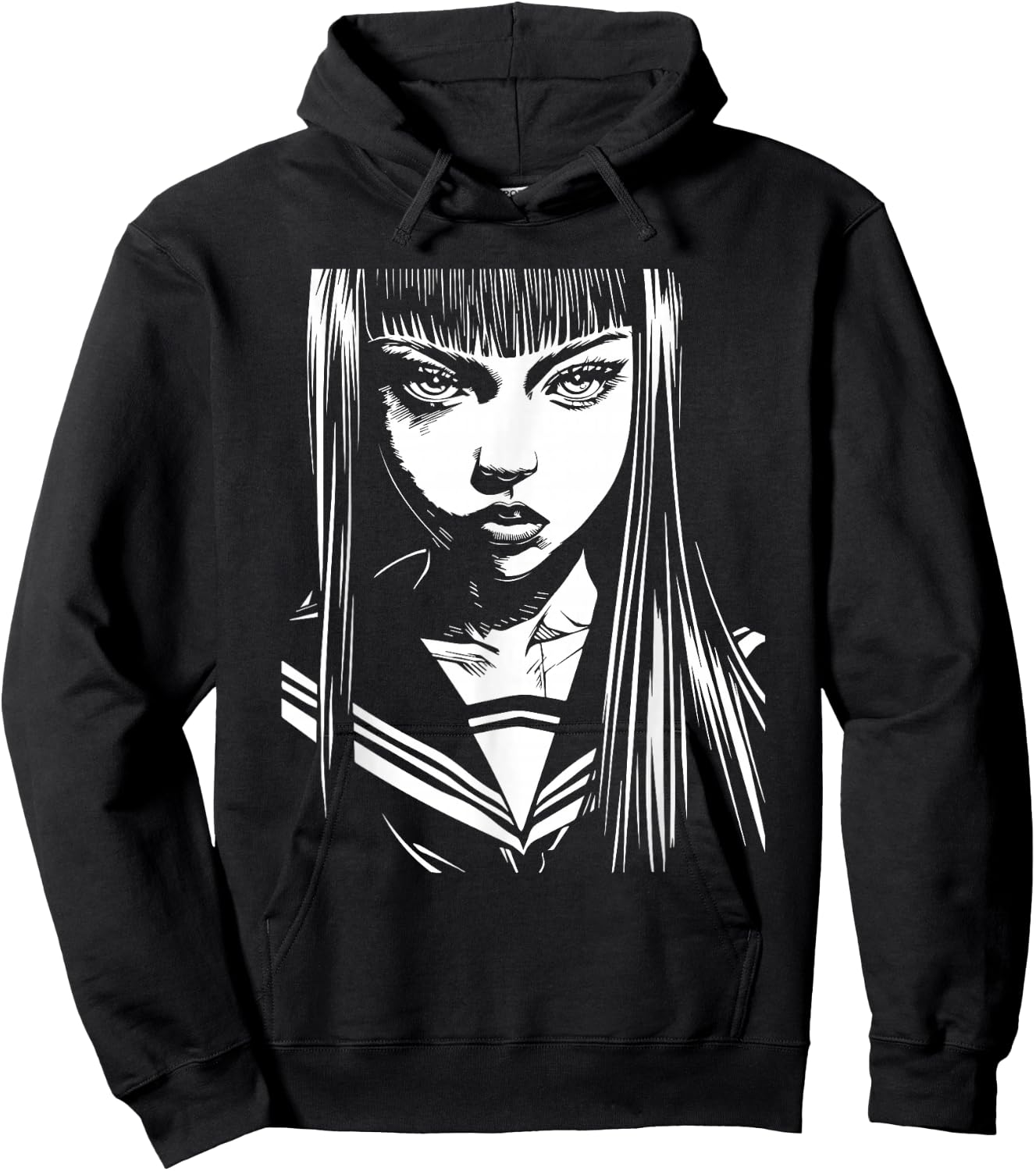 Anime Horror Girl Aesthetic Soft Grunge Waifu Japanese Hoodie - Hoodie | Black