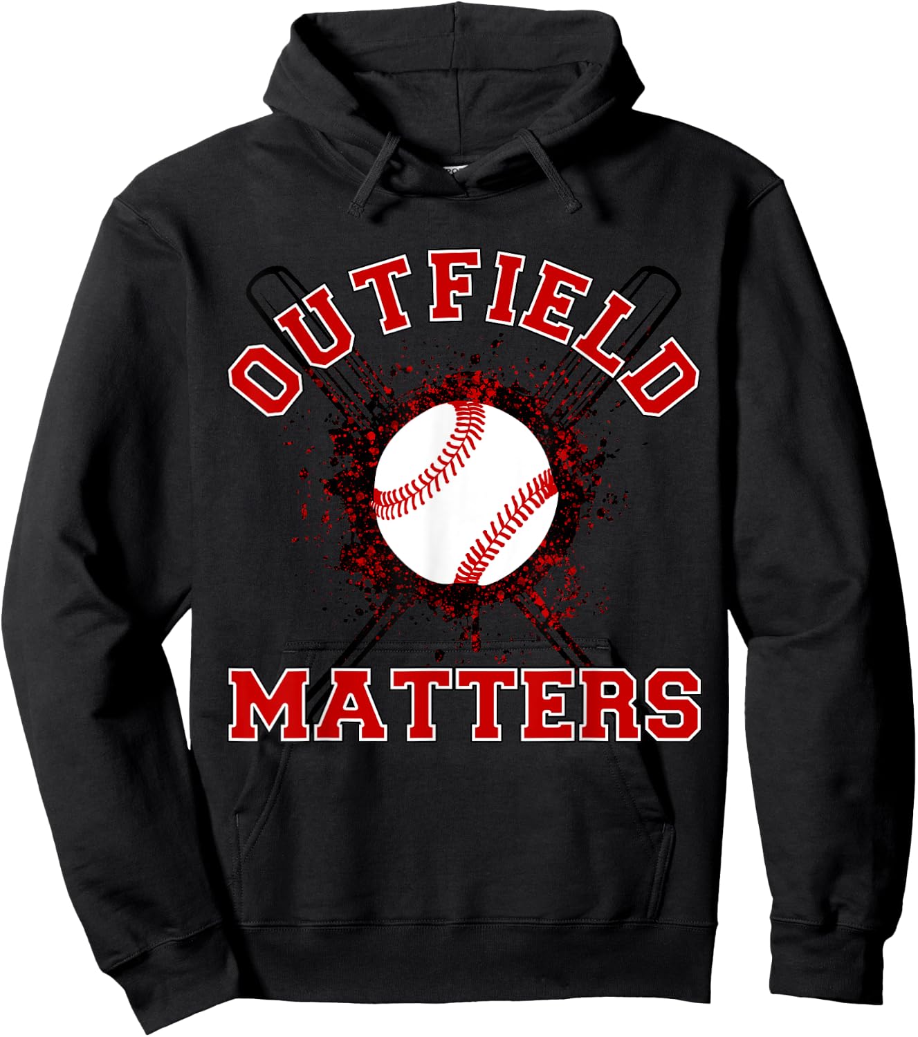 Playing Baseball Outfield Matters - Baseball Outfields Funny Hoodie - Hoodie | Black