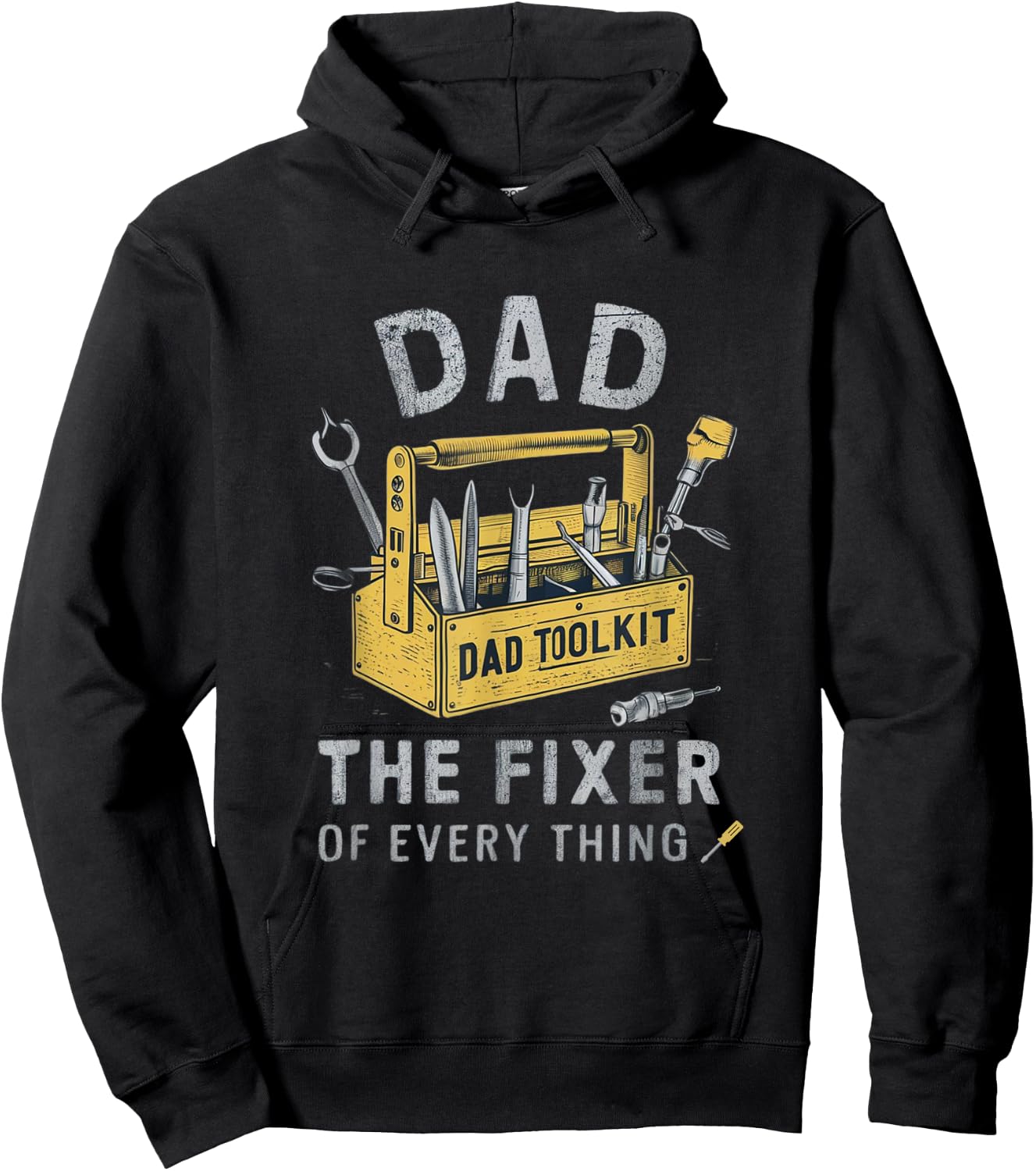 Dad The Fixer Of Everything Funny Father's Day Dads puns Hoodie - Hoodie | Black