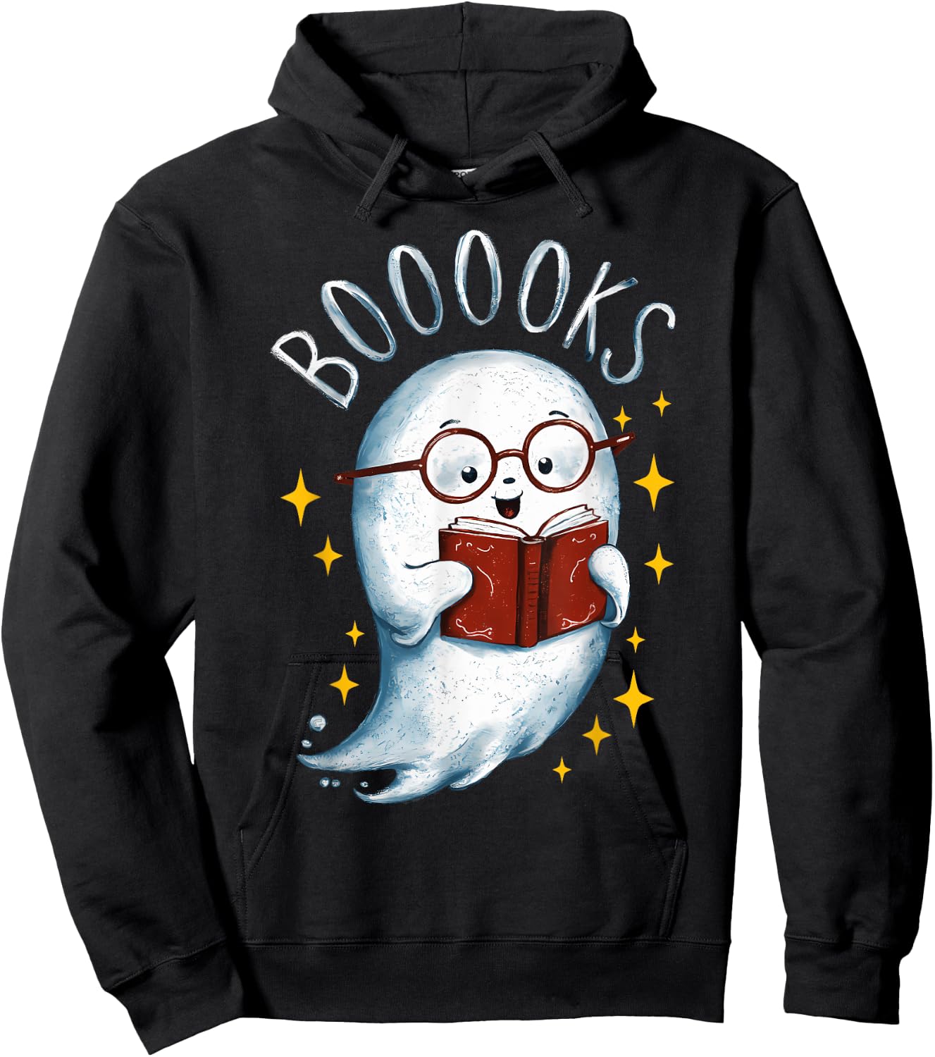 Booooks Ghost Funny Halloween Teacher Book Library Reading Hoodie - Hoodie | Black