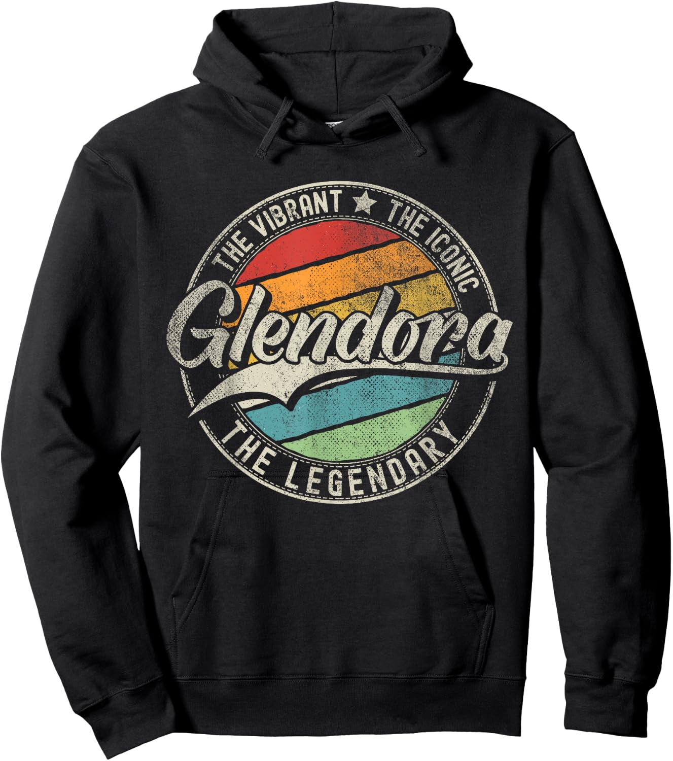 Glendora CA | California | Vintage Distressed Hoodie - Hoodie | Black