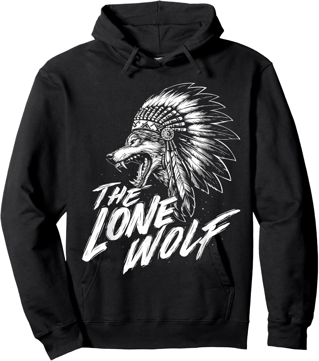 The Lone Wolf - Wolf Lover Outdoor Enthusiast Hoodie - Hoodie | Black