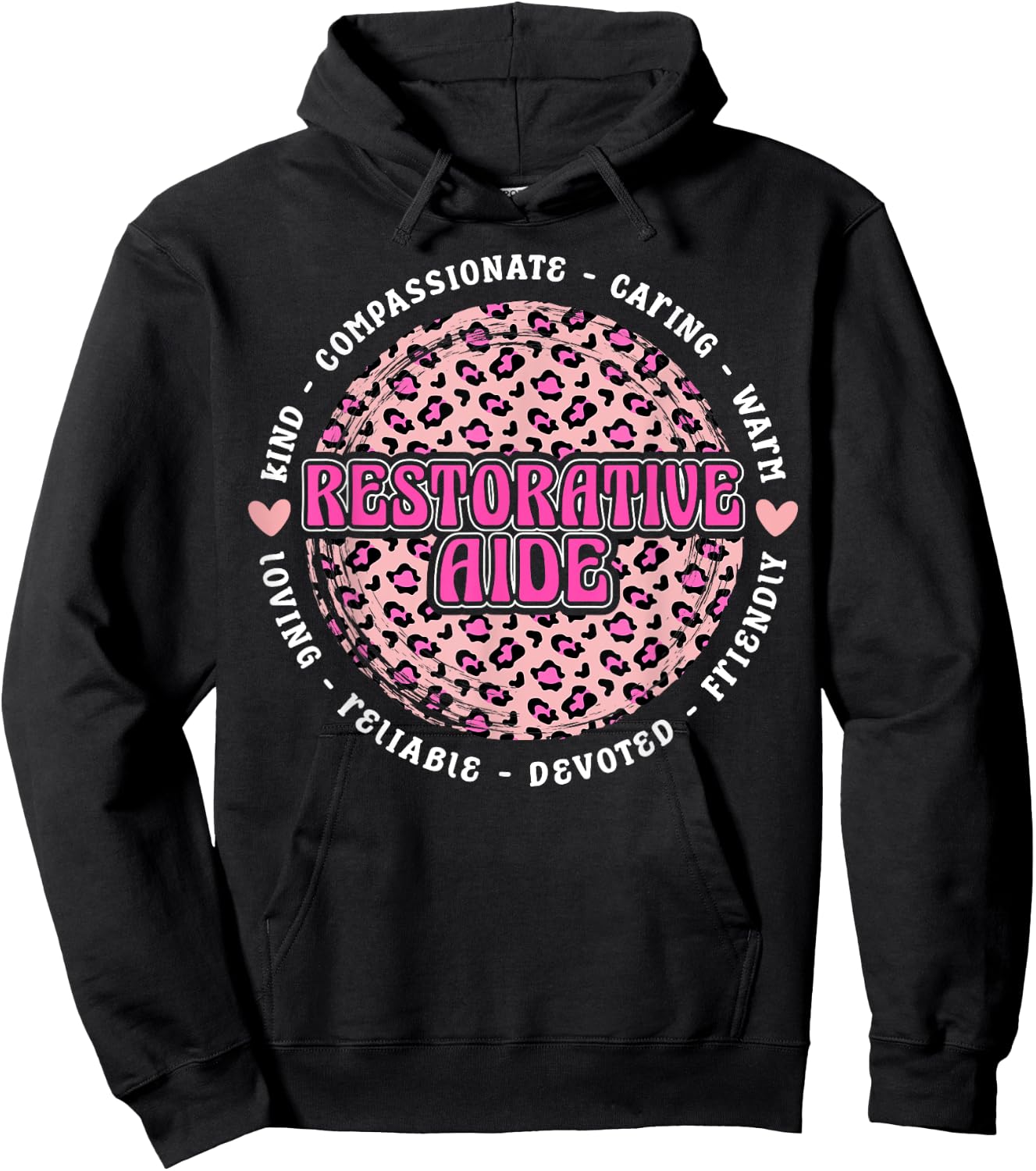 Cute Restorative Aide Leopard Hoodie - Hoodie | Black