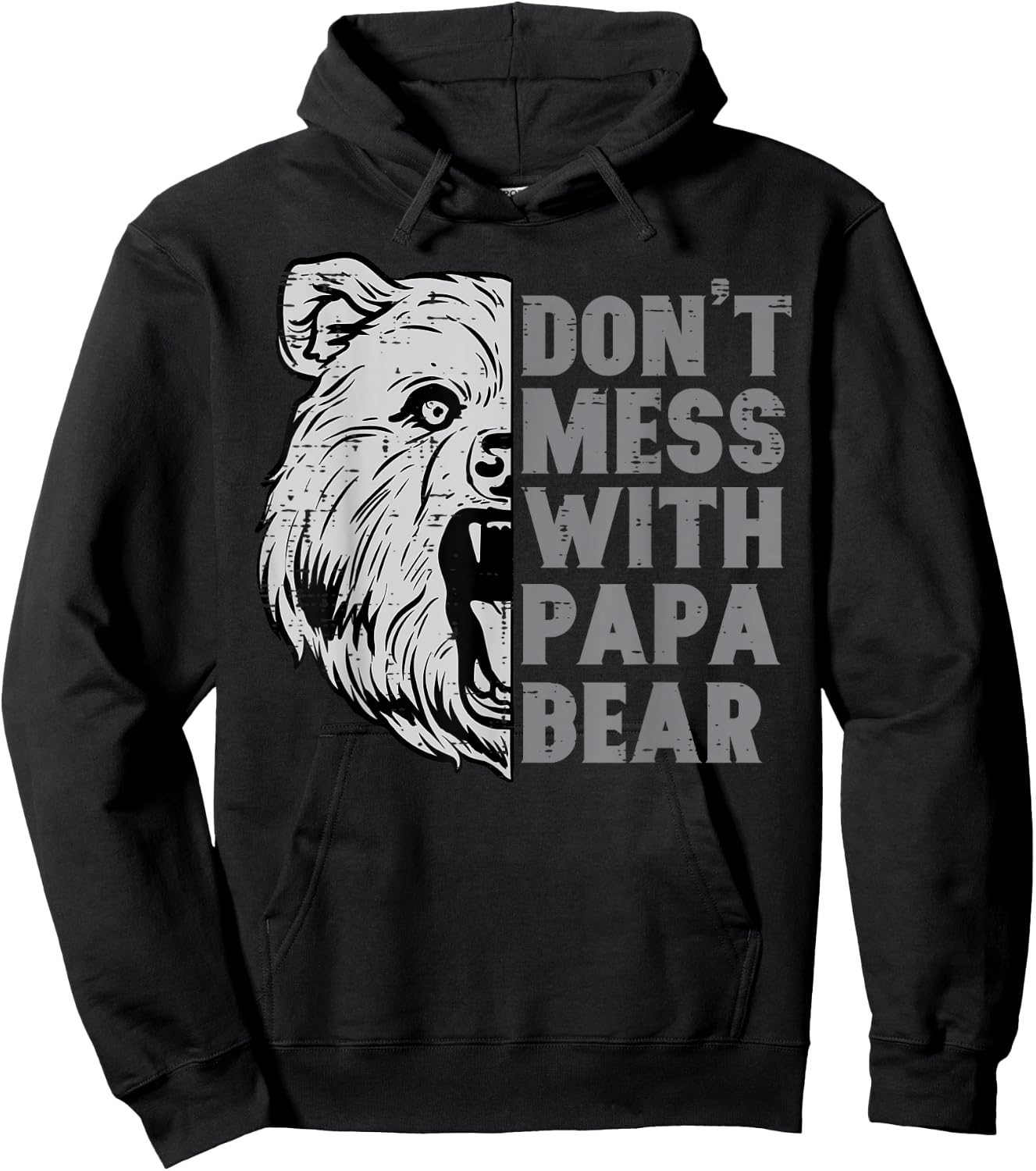 Fathers Day Dont Mess With Papa Bear Cool Dad Daddy Dada Men Hoodie - Hoodie | Black
