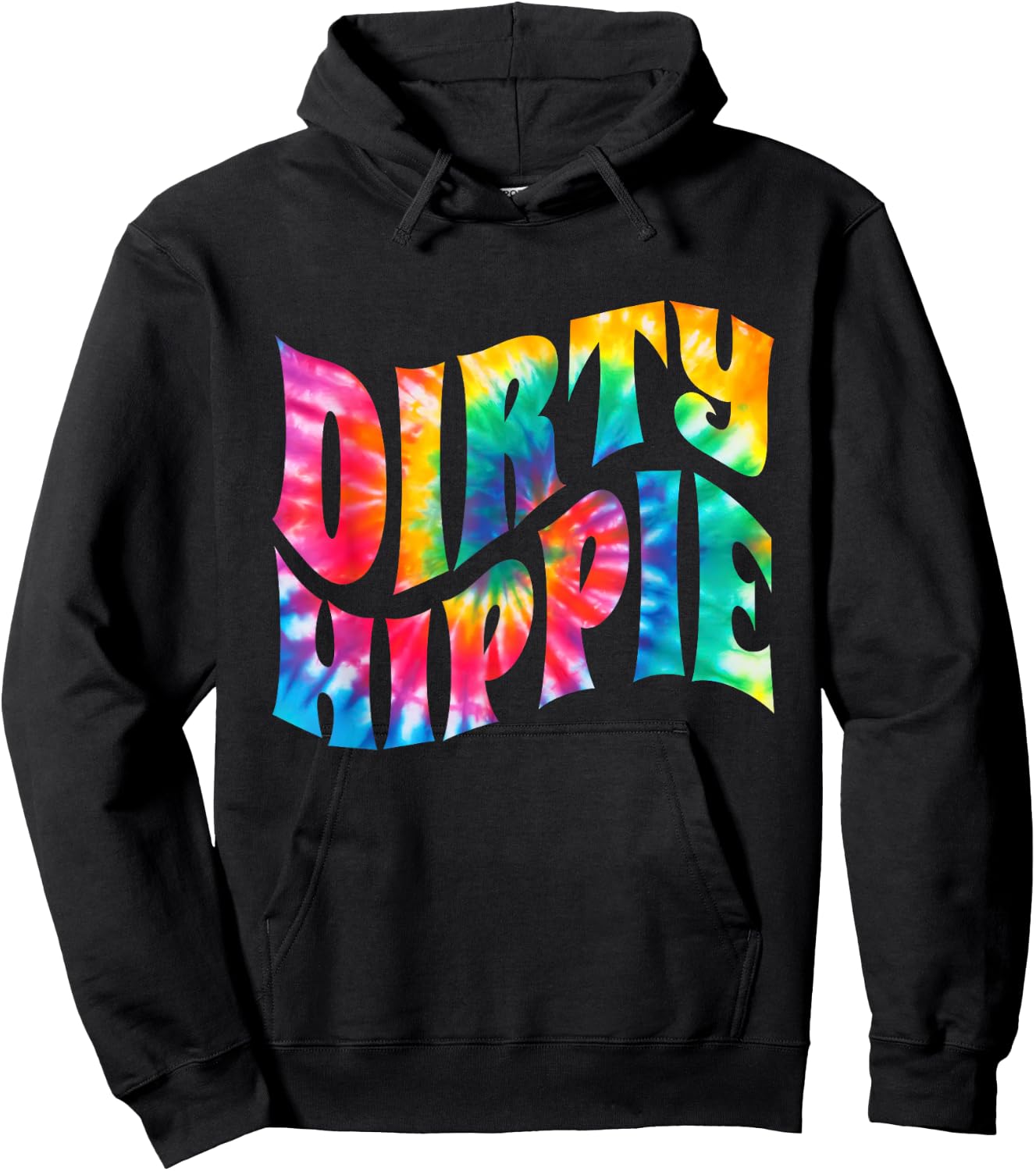Tie Dye Dirty Hippie for Environmentalists and Hippie Hoodie - Hoodie | Black