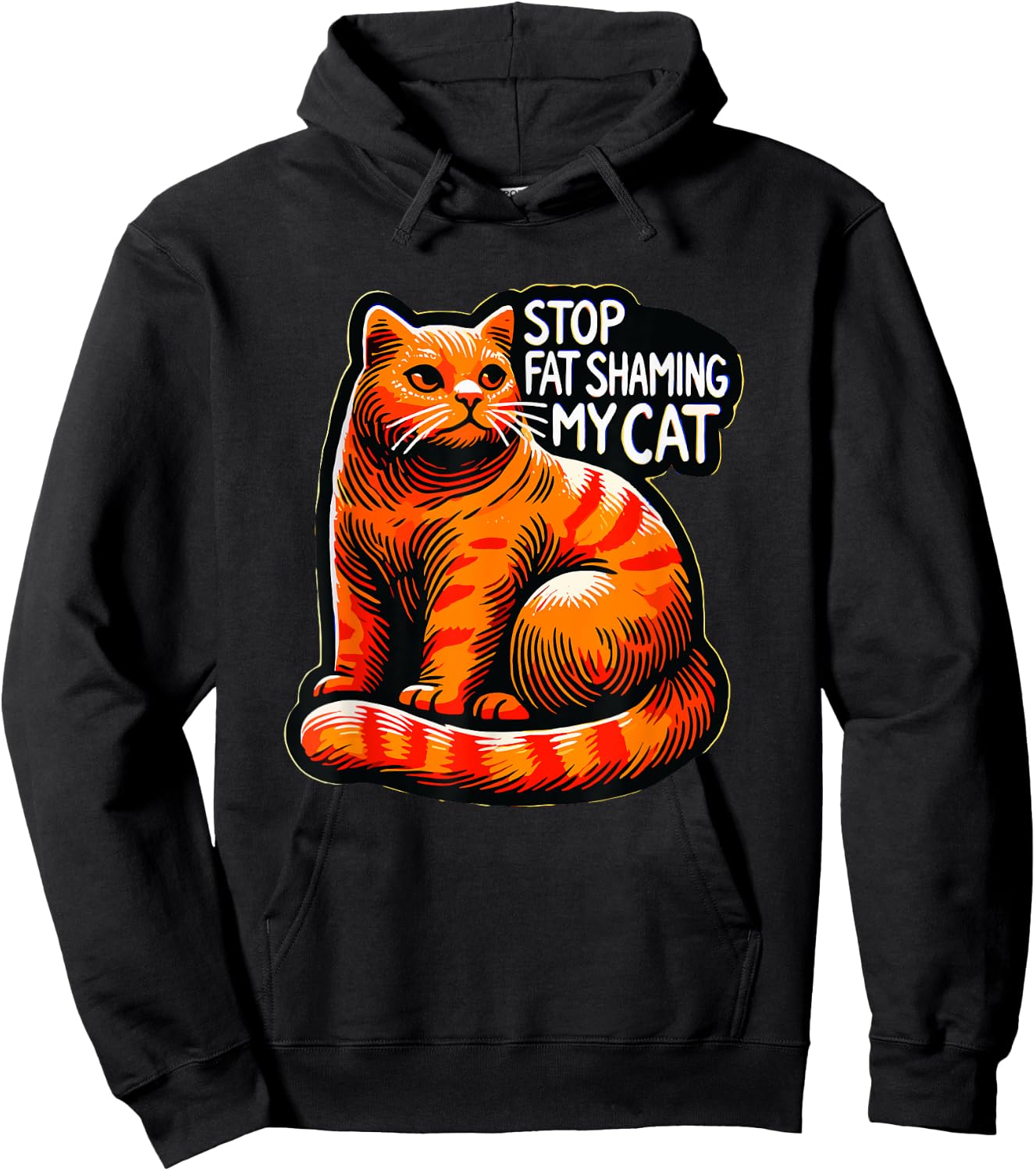 Funny Stop Fat Shaming My Cat, Pet, and Animal Lover Humor Hoodie - Hoodie | Black