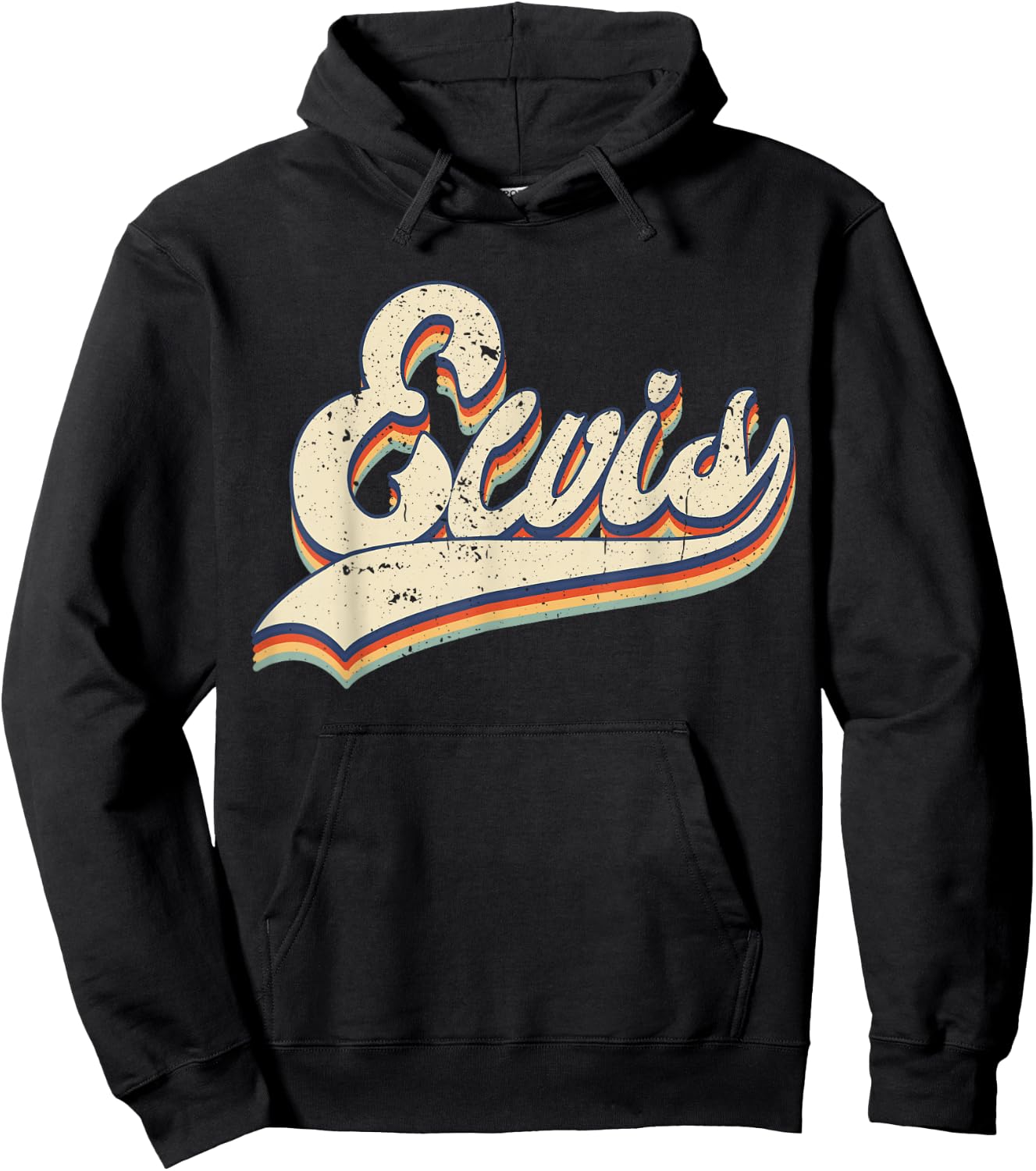 Elvis Name Personalized Vintage Retro Men Women Hoodie - Hoodie | Black