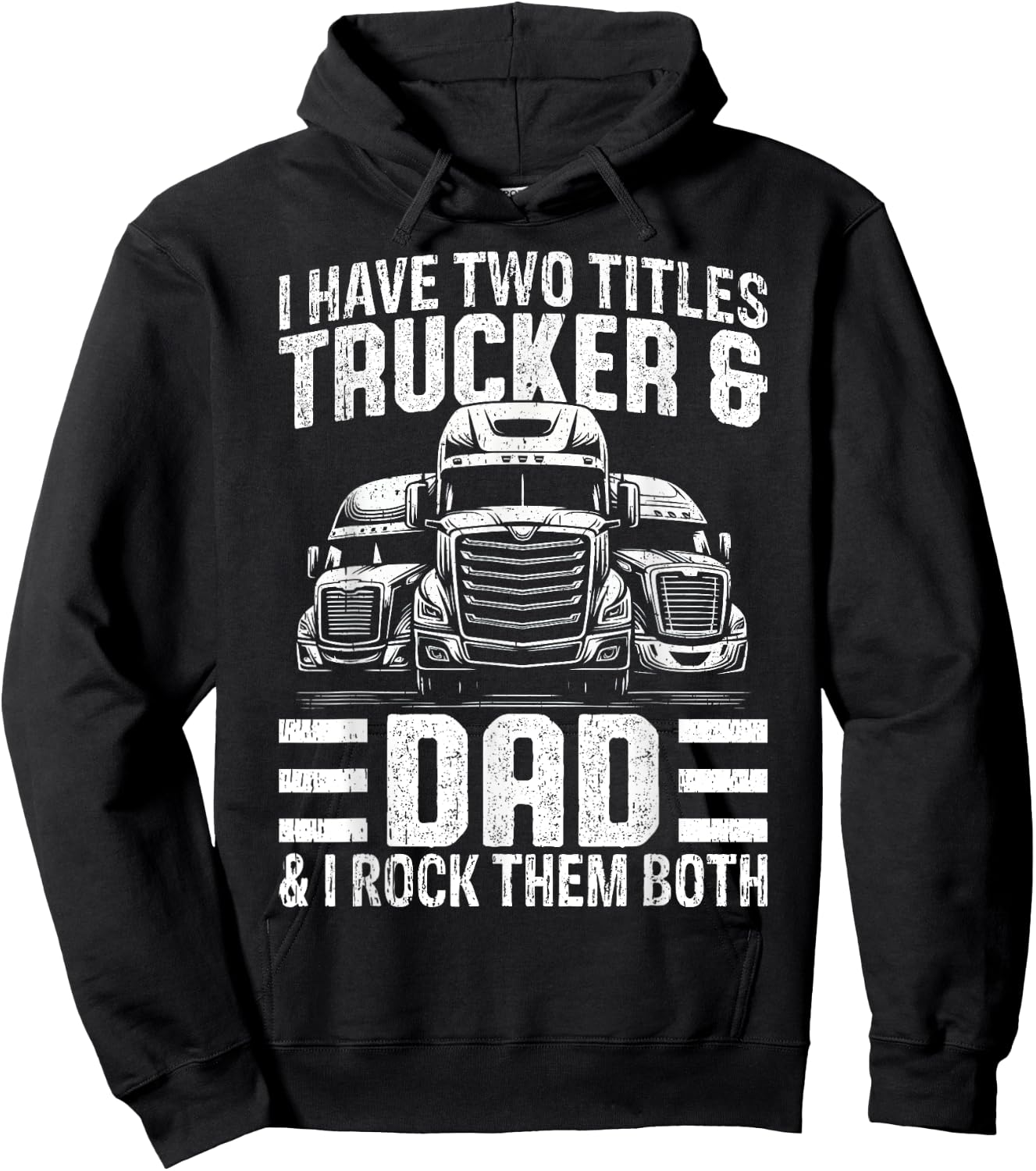 Funny Trucker Shirt Dad Semi Truck Driver Hoodie - Hoodie | Black