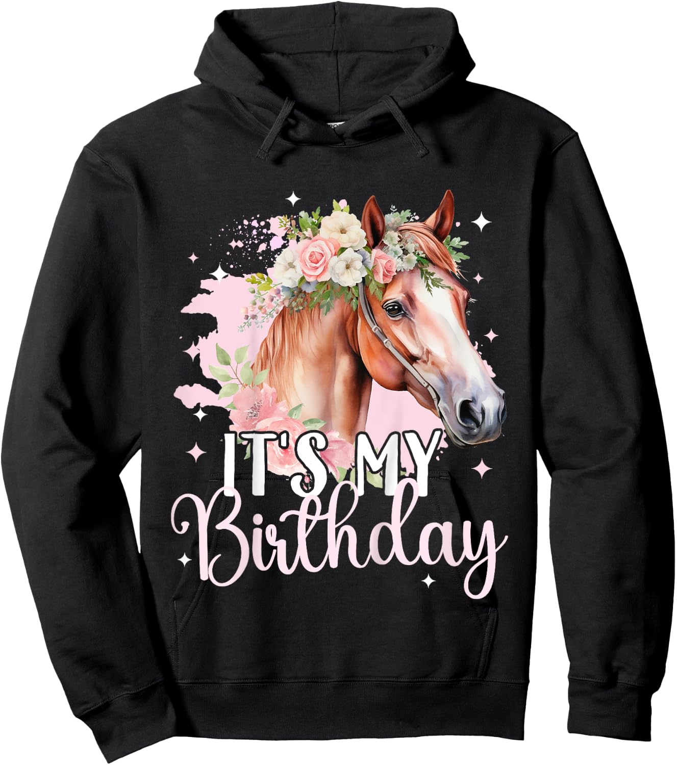Birthday Girl Horse Birthday Princess Its my Birthday Girl Hoodie - Hoodie | Black