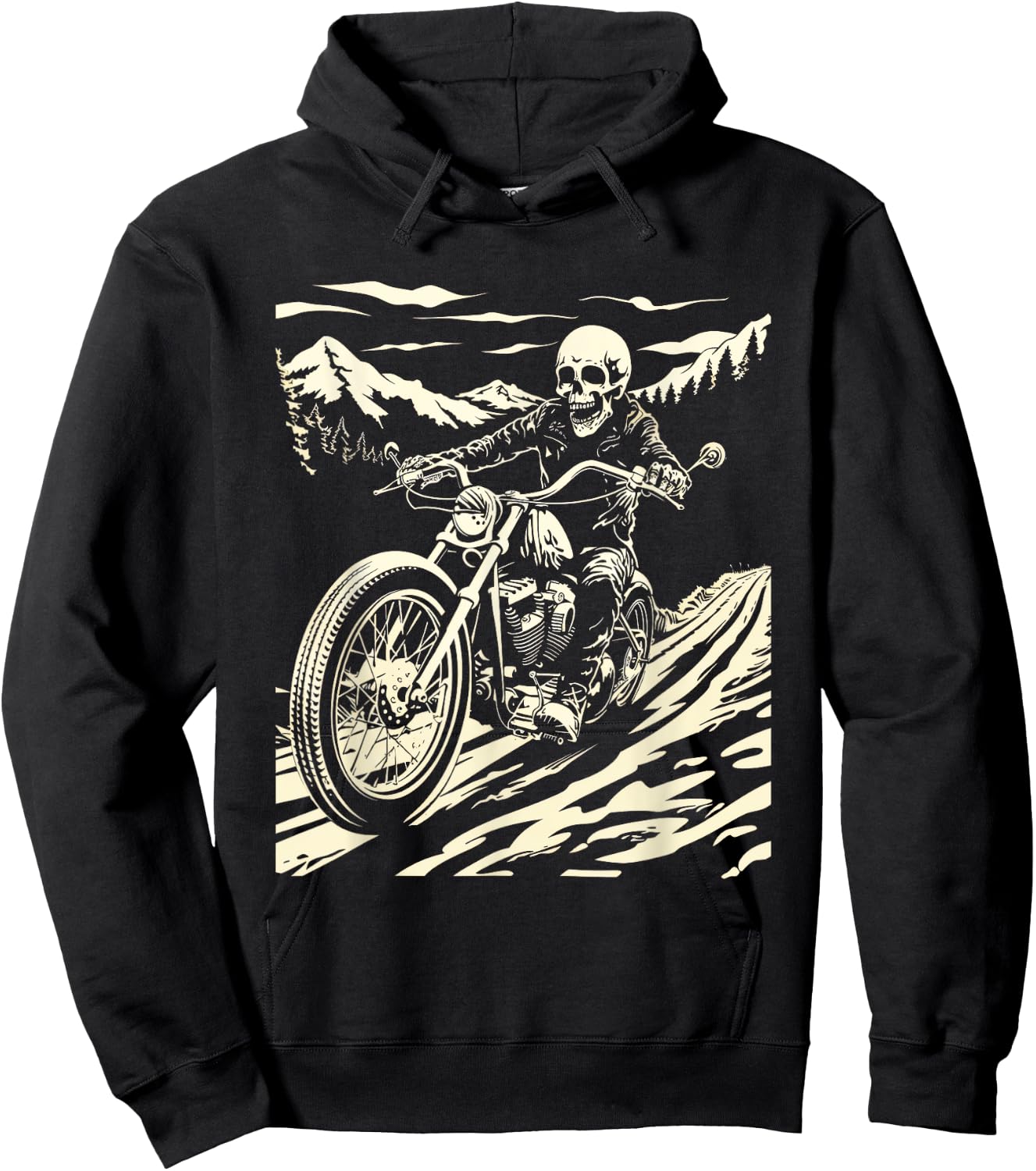 Skeleton Vintage Motorcycle Skeleton rider Hoodie - Hoodie | Black