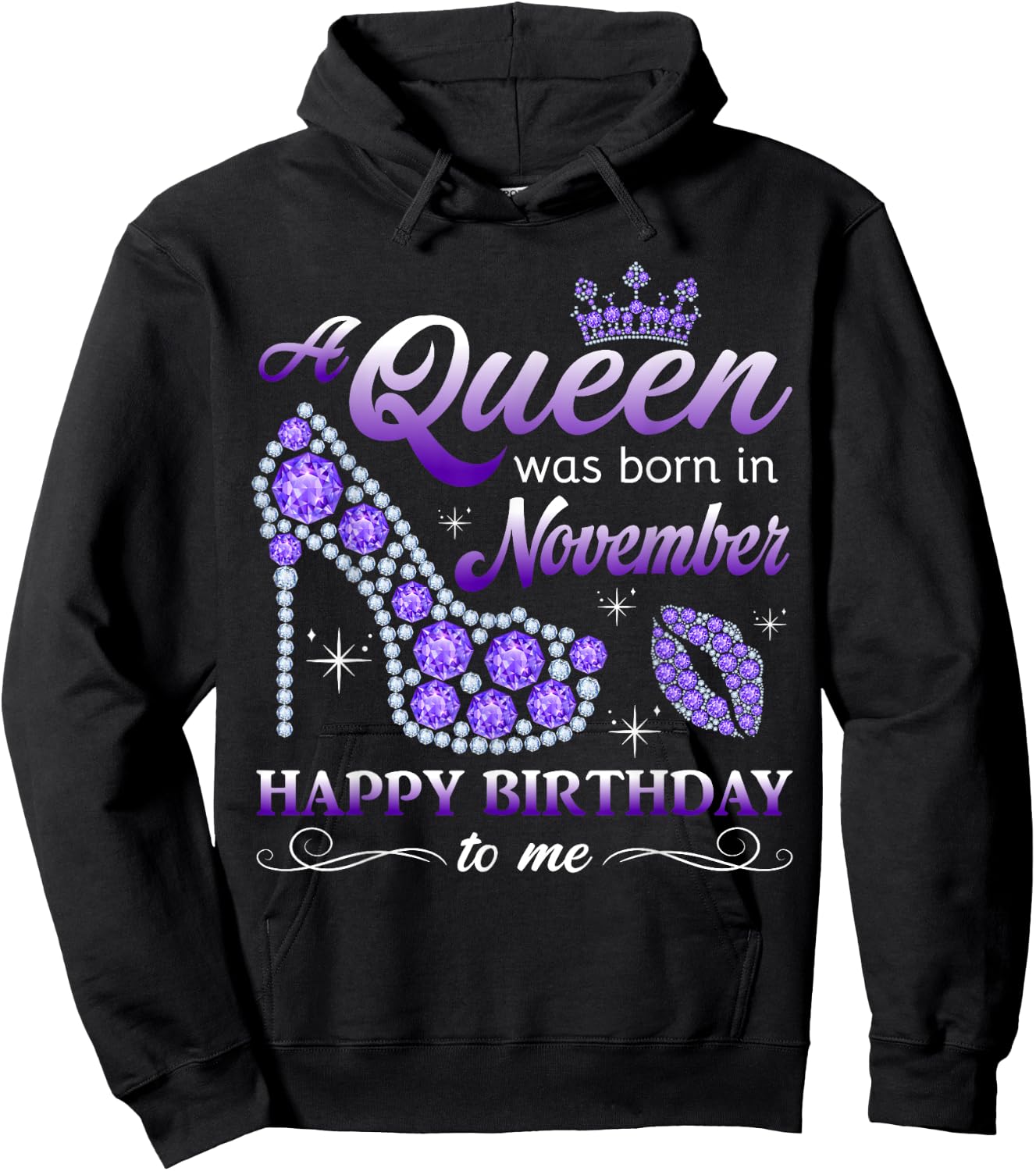 A Queen Was Born in November Women Girls November Birthday Hoodie - Hoodie | Black