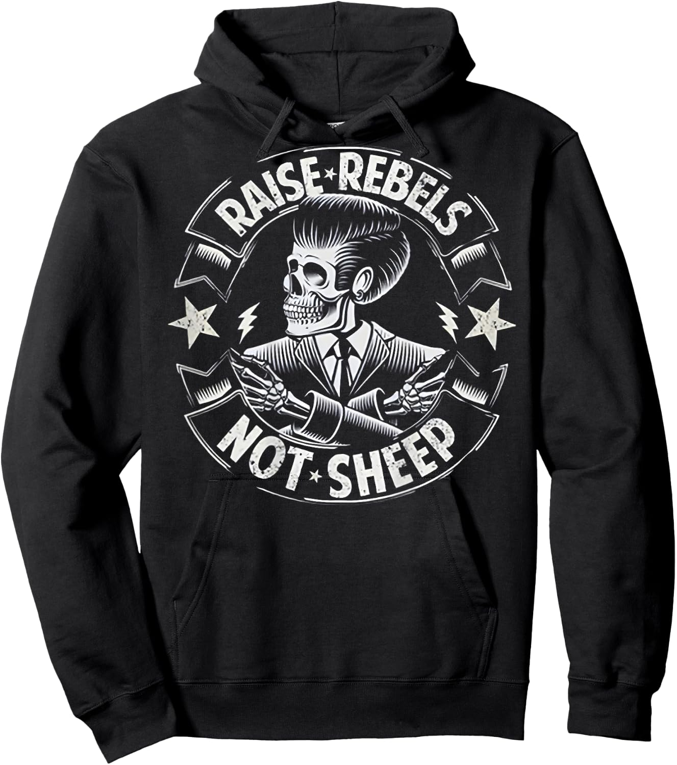 Raise Rebels Not Sheep (on back) Hoodie - Hoodie | Black