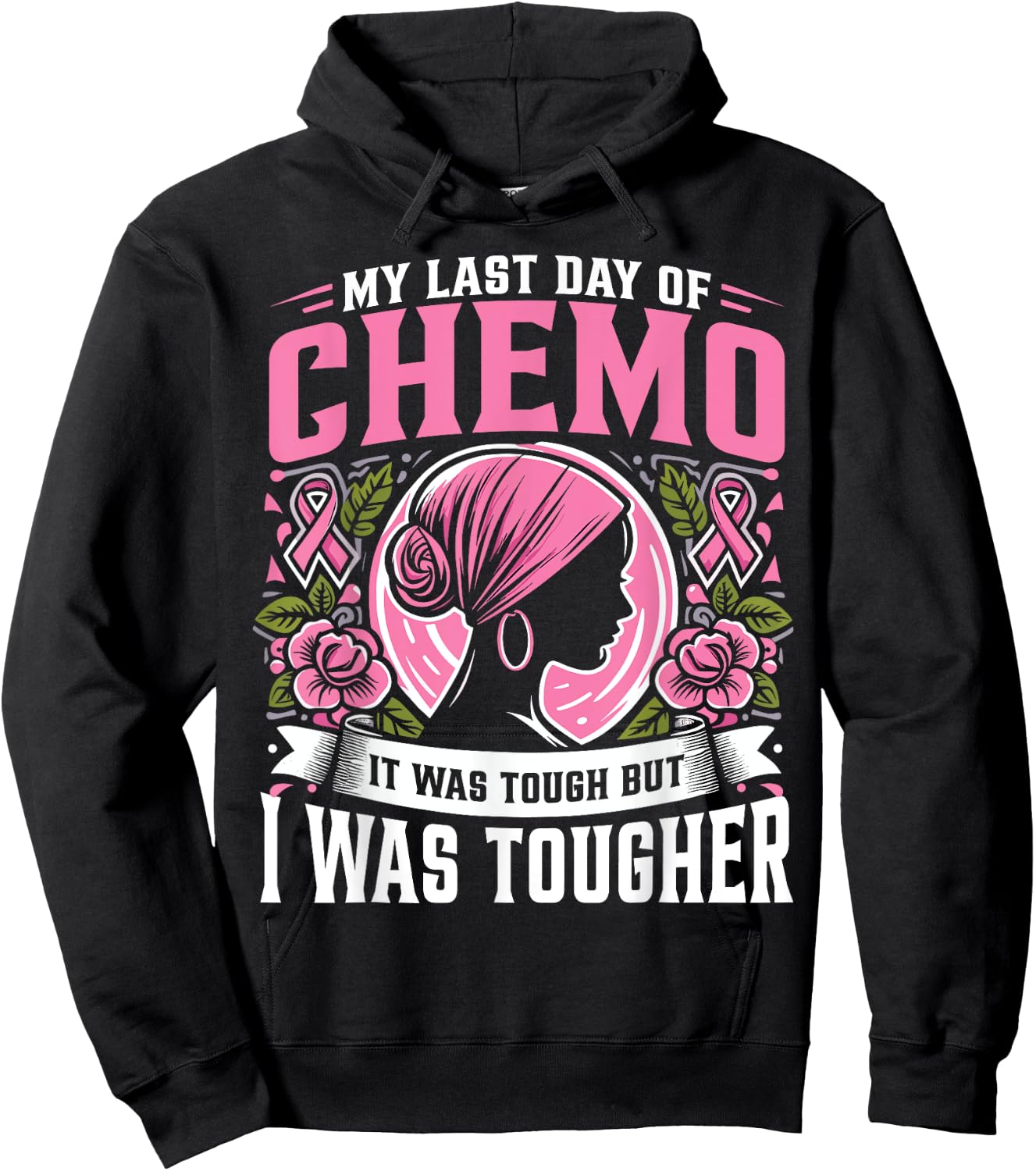 Chemo Warrior My Last Day Of Chemo Breast Cancer Survivor Hoodie - Hoodie | Black