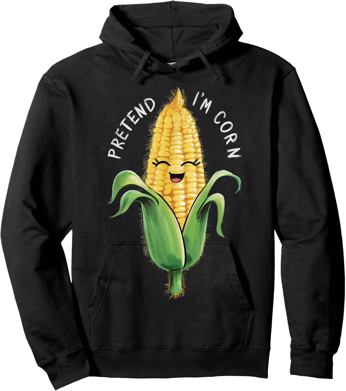 Pretend I'm Corn Funny Farmers Halloween Costume Hoodie - Hoodie | Black