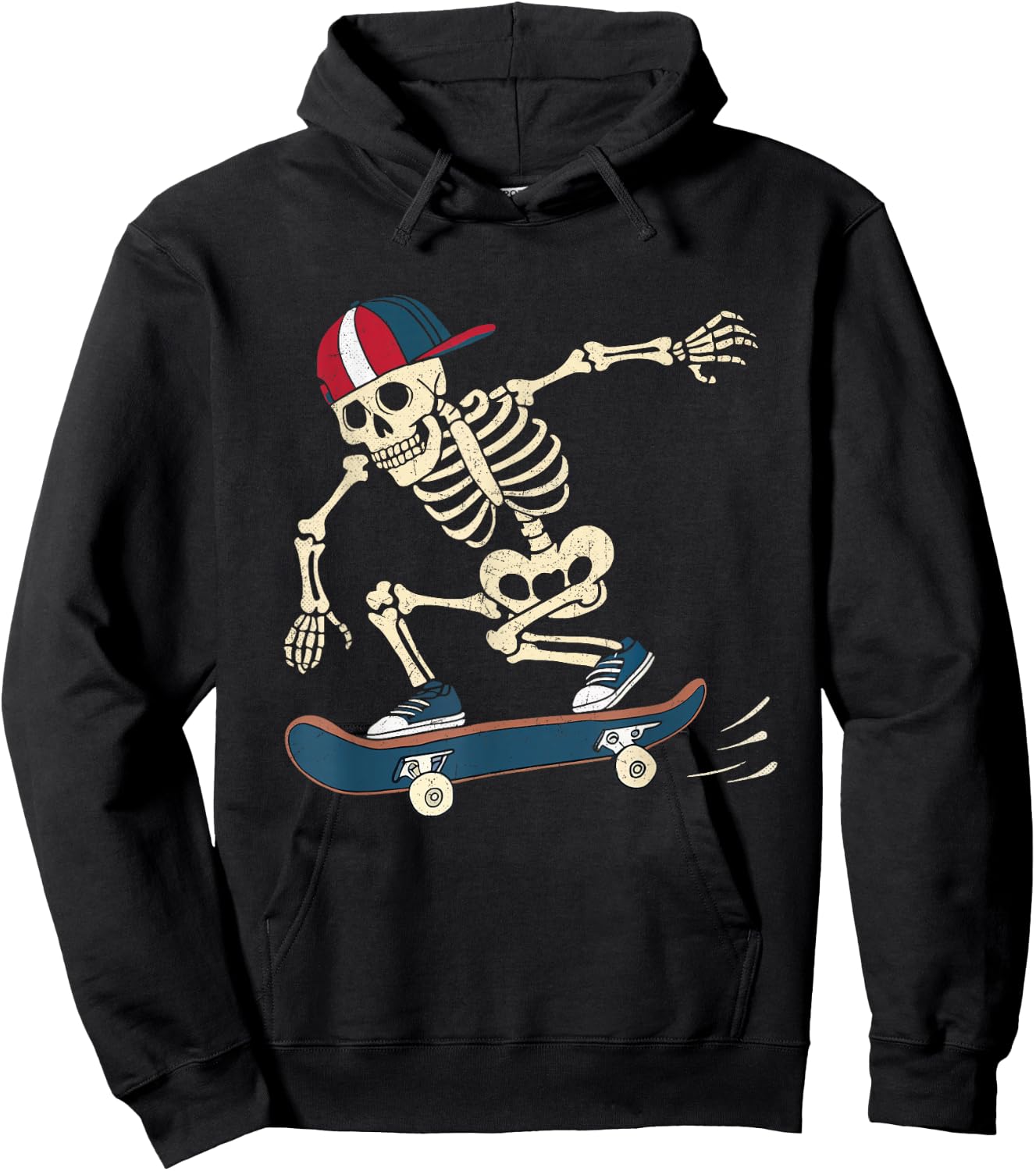 Skateboard Skeleton Halloween Skateboarding Skater Boys Hoodie - Hoodie | Black