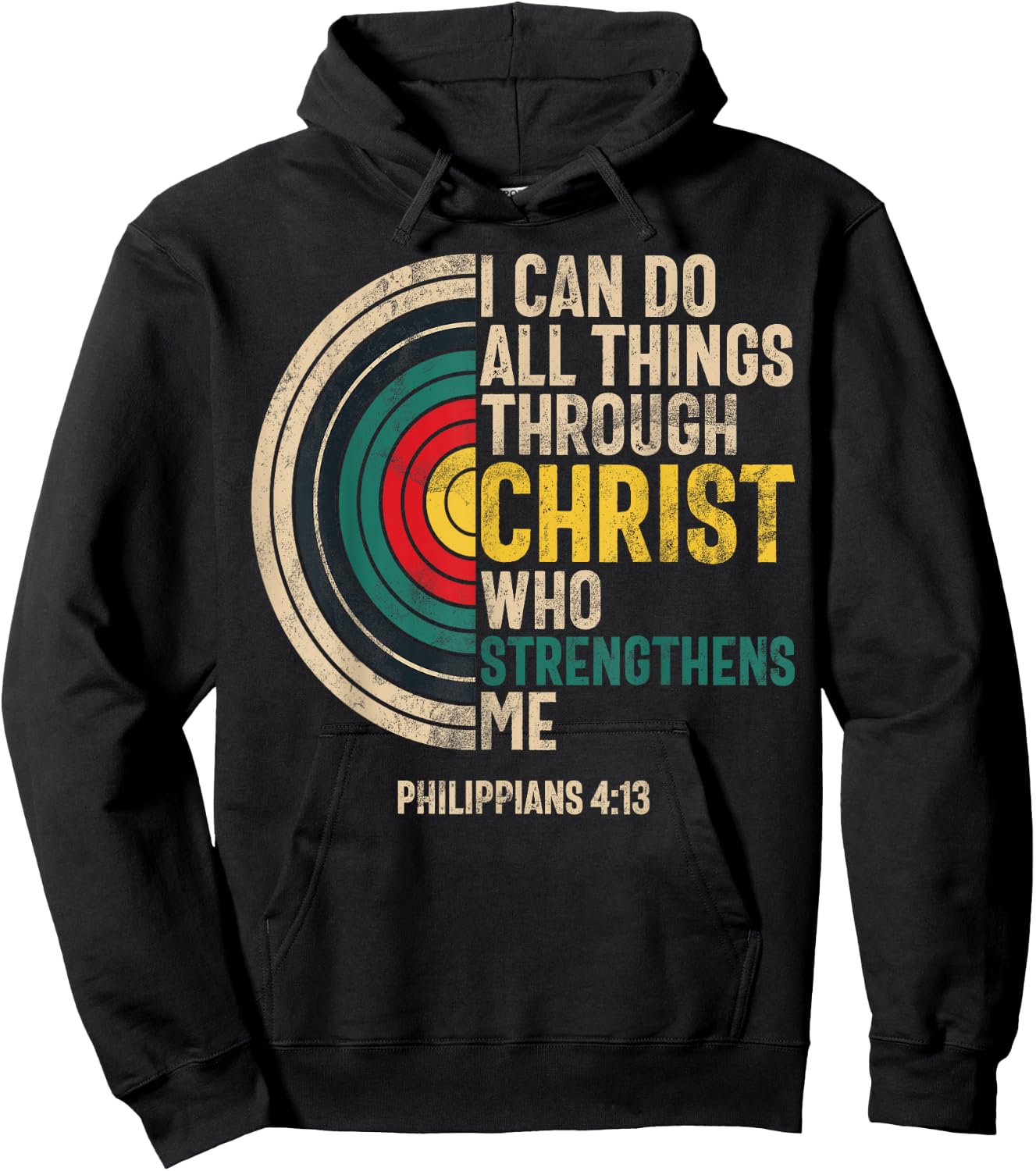 I Can Do All Things Through Christ Archery Bible Verse Hoodie - Hoodie | Black