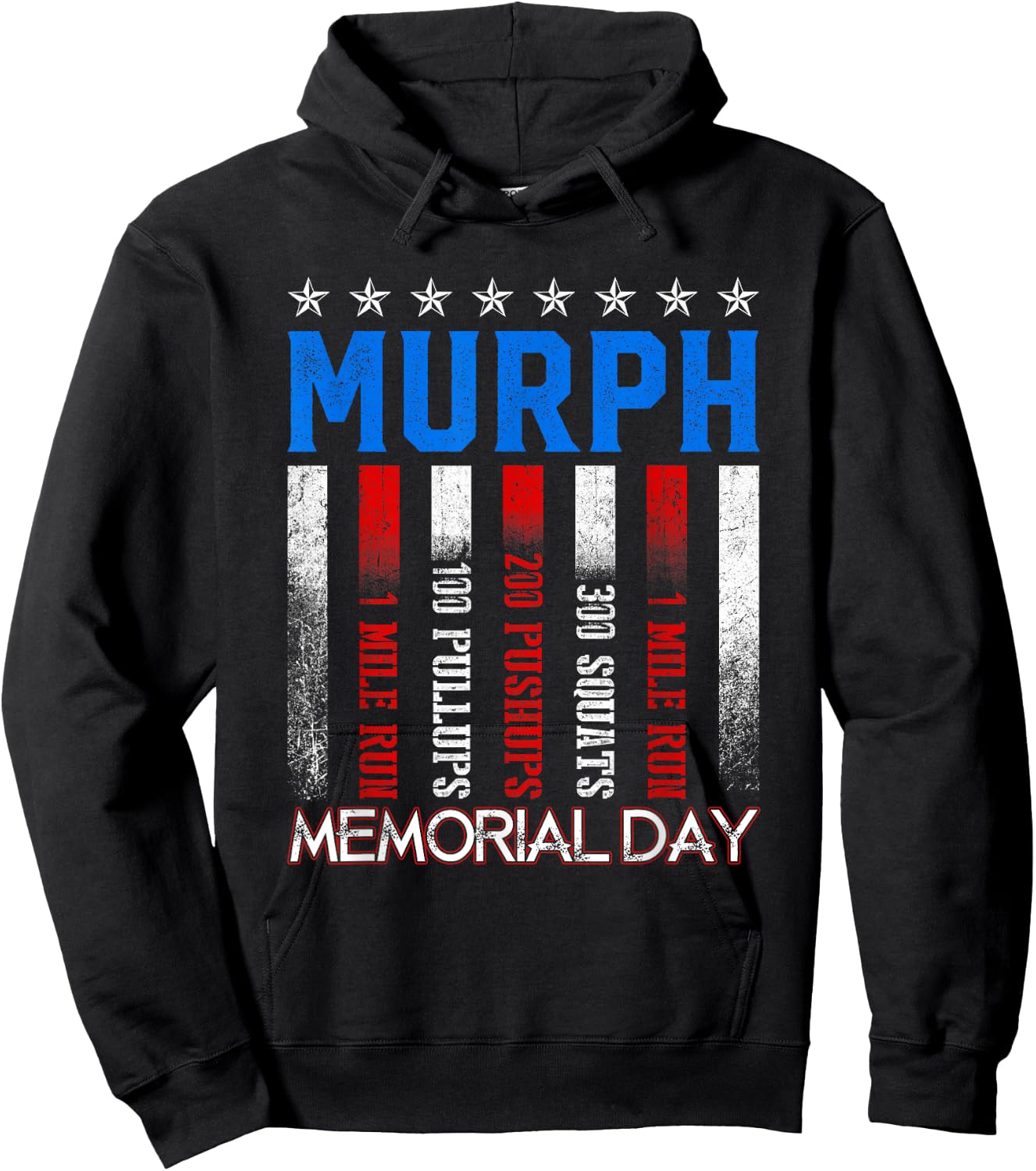 Murph Workout Exercise Challenge Murph Memorial Day Hoodie - Hoodie | Black
