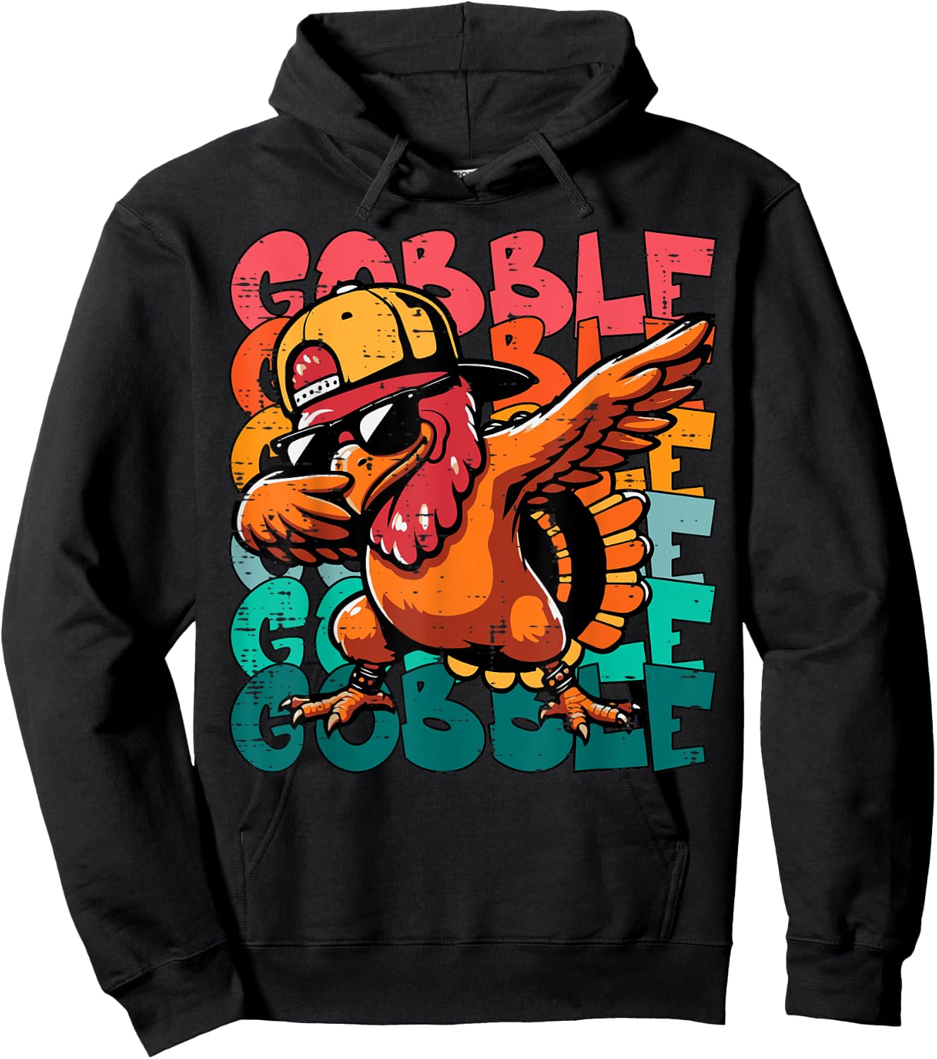 Thanksgiving Turkey Dab Gobble Funny Toddler Boys Kids Youth Hoodie - Hoodie | Black