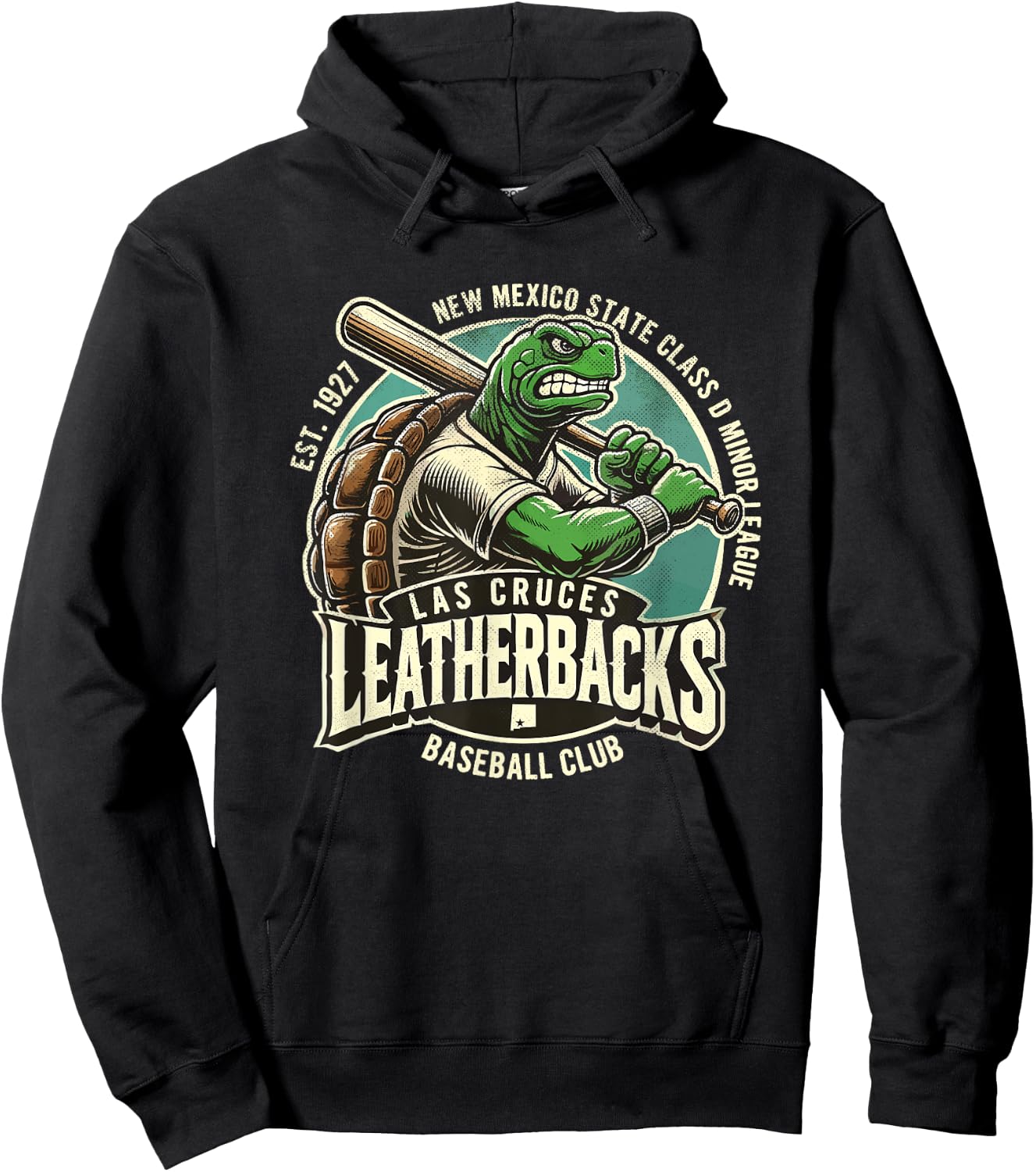 Las Cruces Leatherbacks Retro Minor League Baseball Team Hoodie - Hoodie | Black