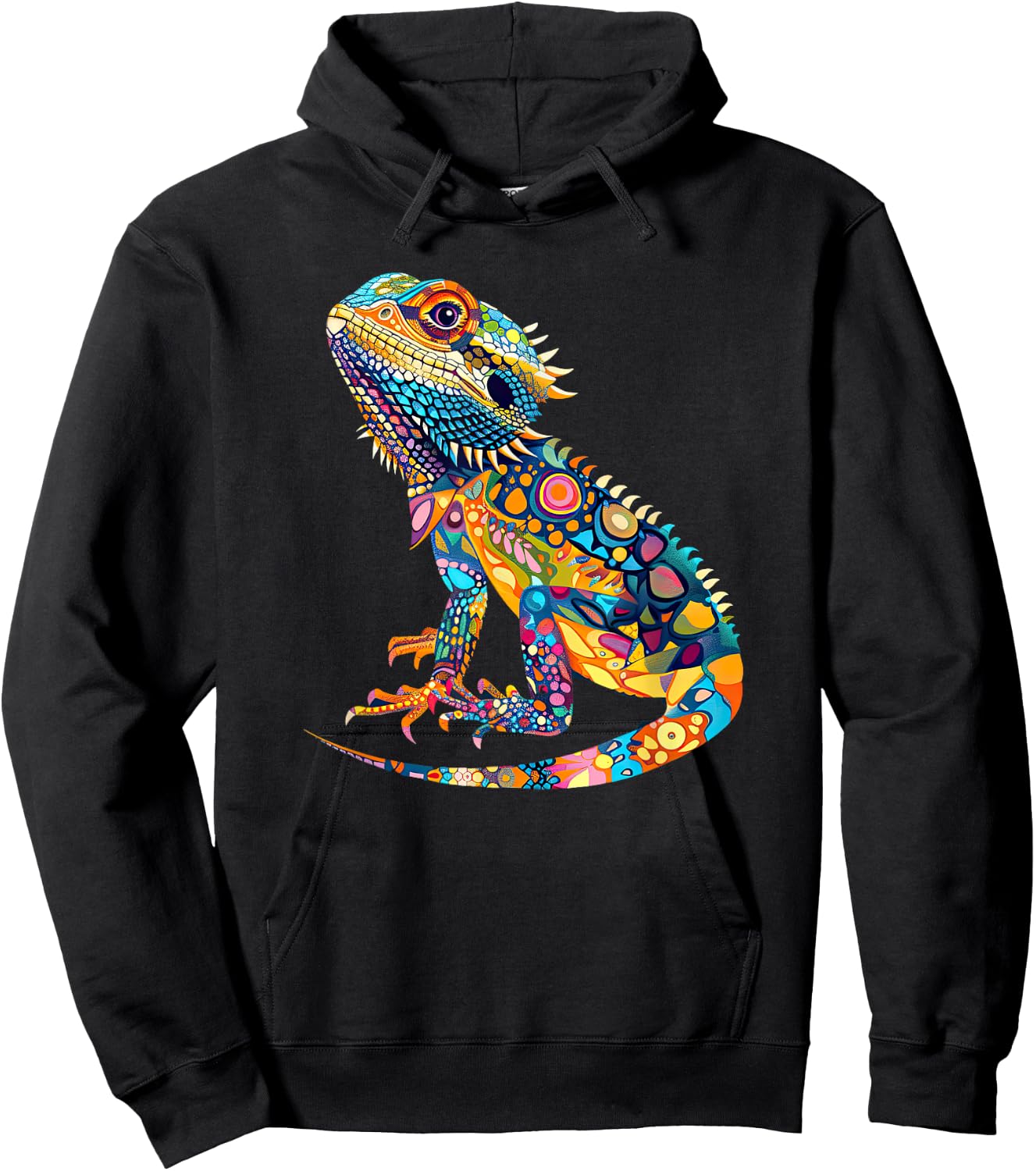 Bearded Dragon Colorful Design for Exotic Pet Enthusiasts Hoodie - Hoodie | Black