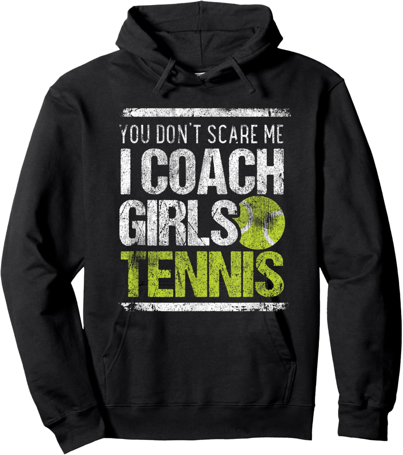 I Coach Girls Tennis Sport Vintage Tennis Coach Trainer Hoodie - Hoodie | Black
