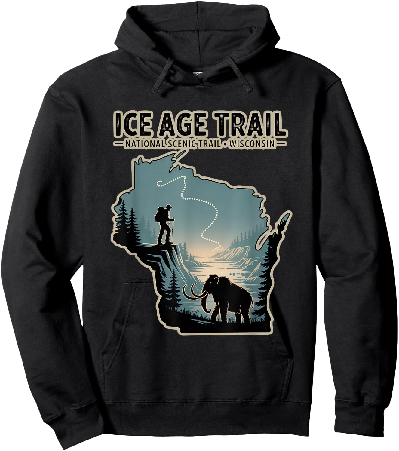 Ice Age Trail National Scenic Trail Wisconsin Hoodie - Hoodie | Black