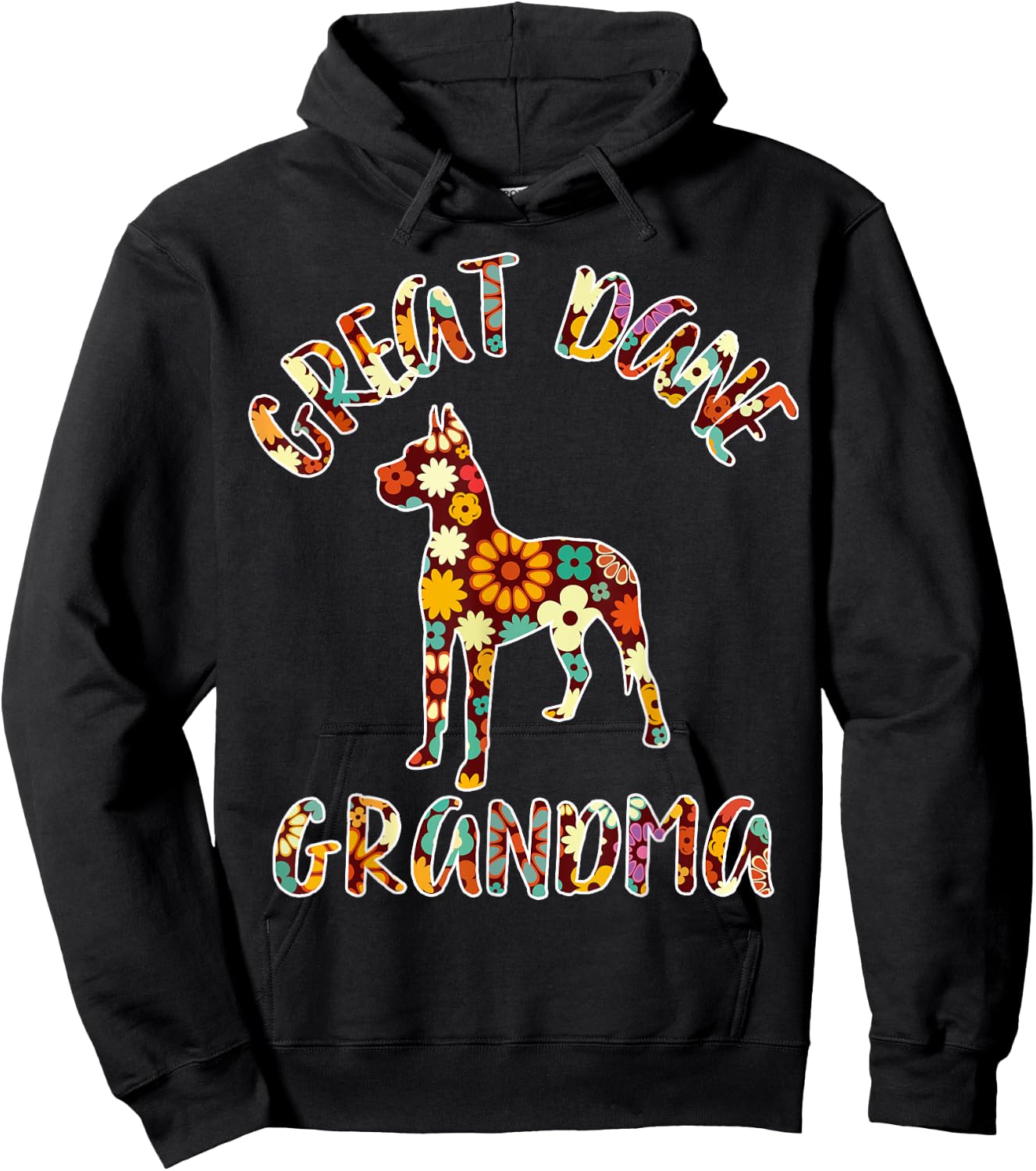 Great Dane Grandma Dog Grandma Funny Great Dane Owner Men Women Kids Hoodie - Hoodie | Black