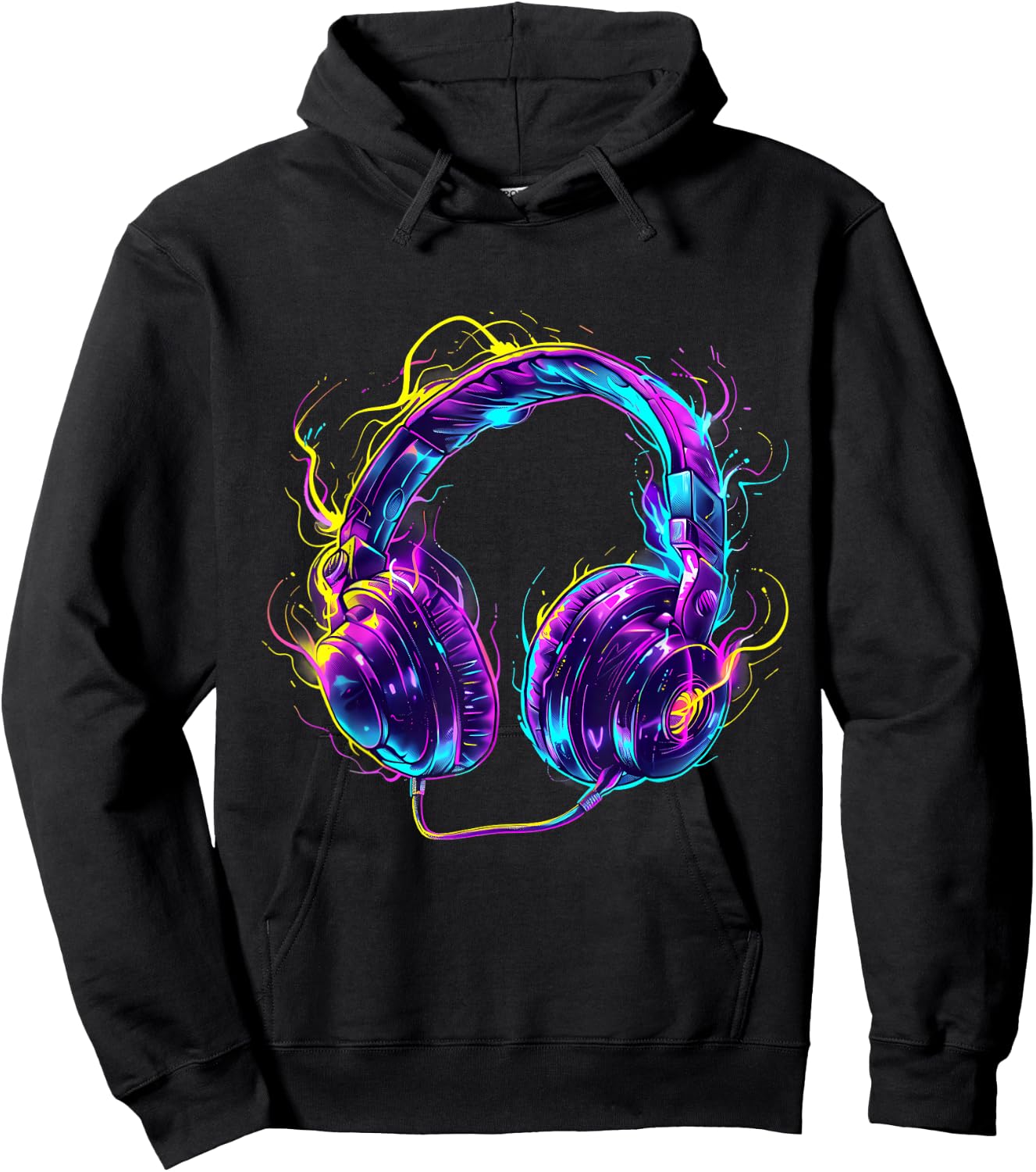 Headphones Music DJ Music Lover Beatmaker Techno Artwork Hoodie - Hoodie | Black